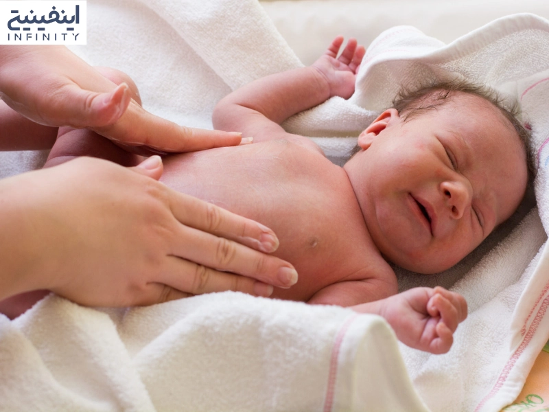 درمان خانگی نفخ نوزاد