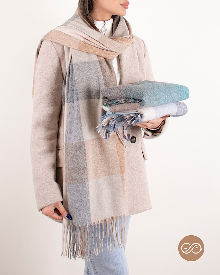 شال موهر چهار خونه S00364