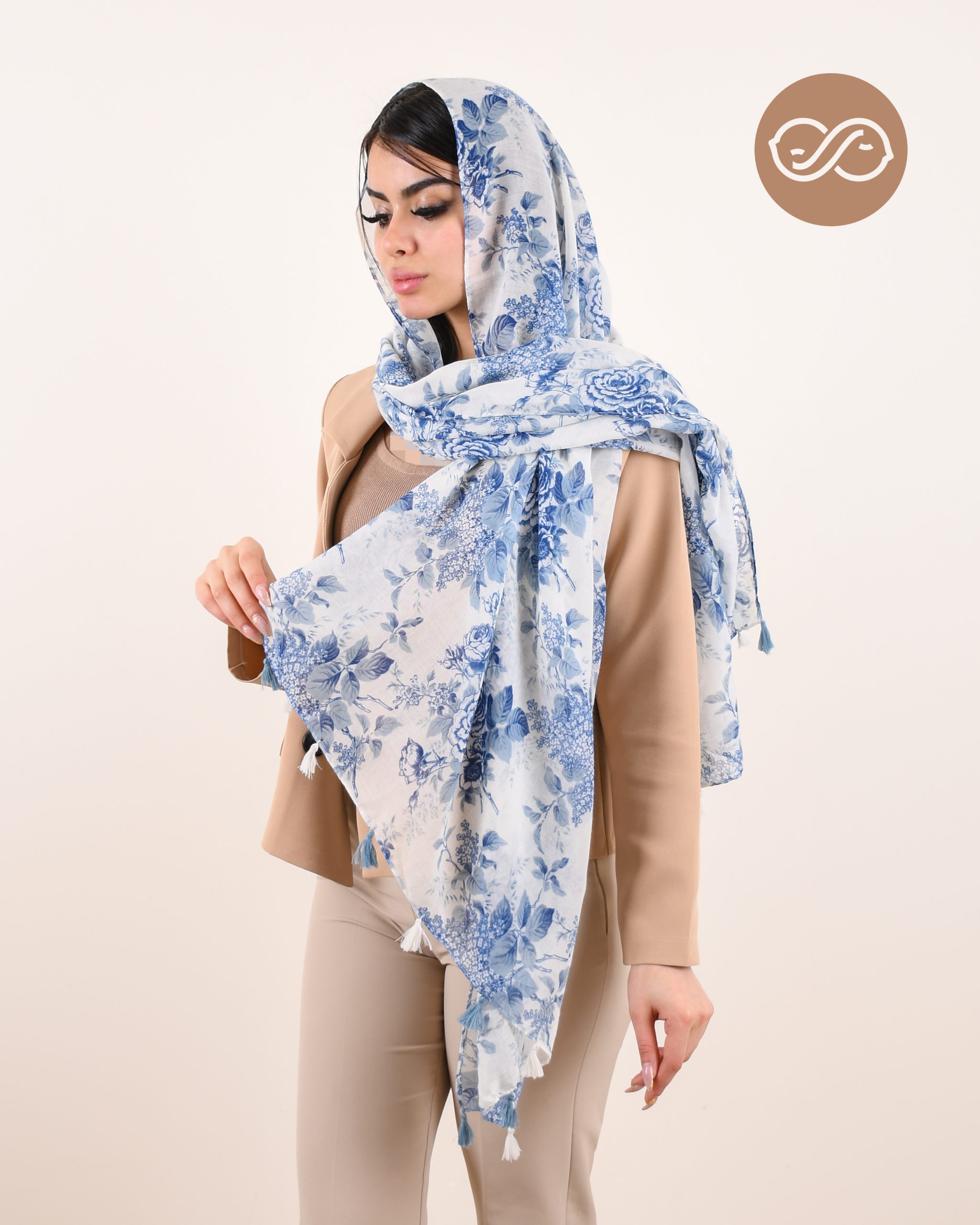 شال طرحدار گل گلی S00562