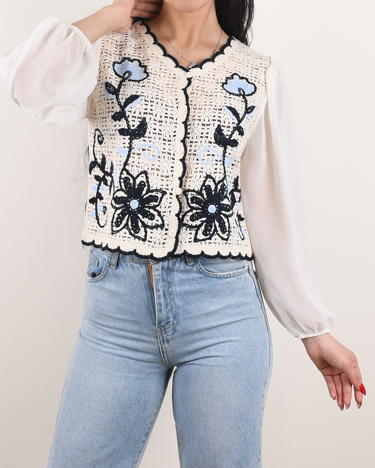 بلوز قلاب بافی آرام دخت C00260