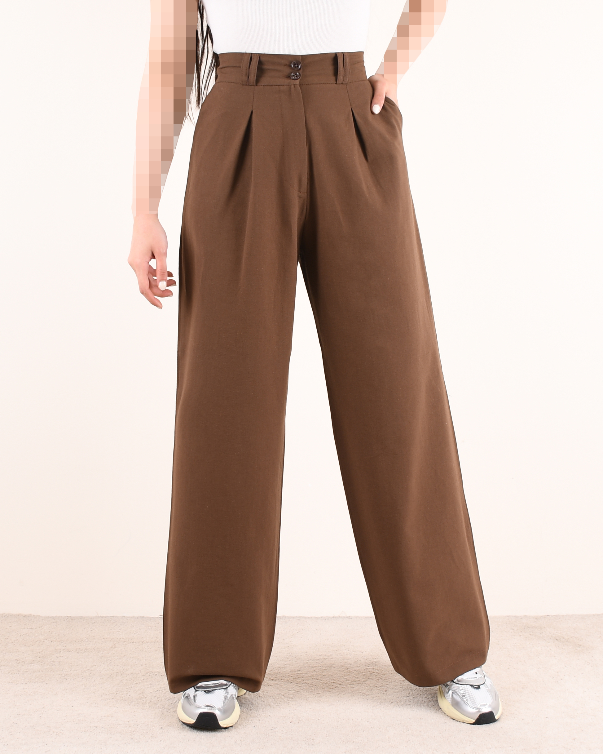 شلوار لینن فول بگ C00397