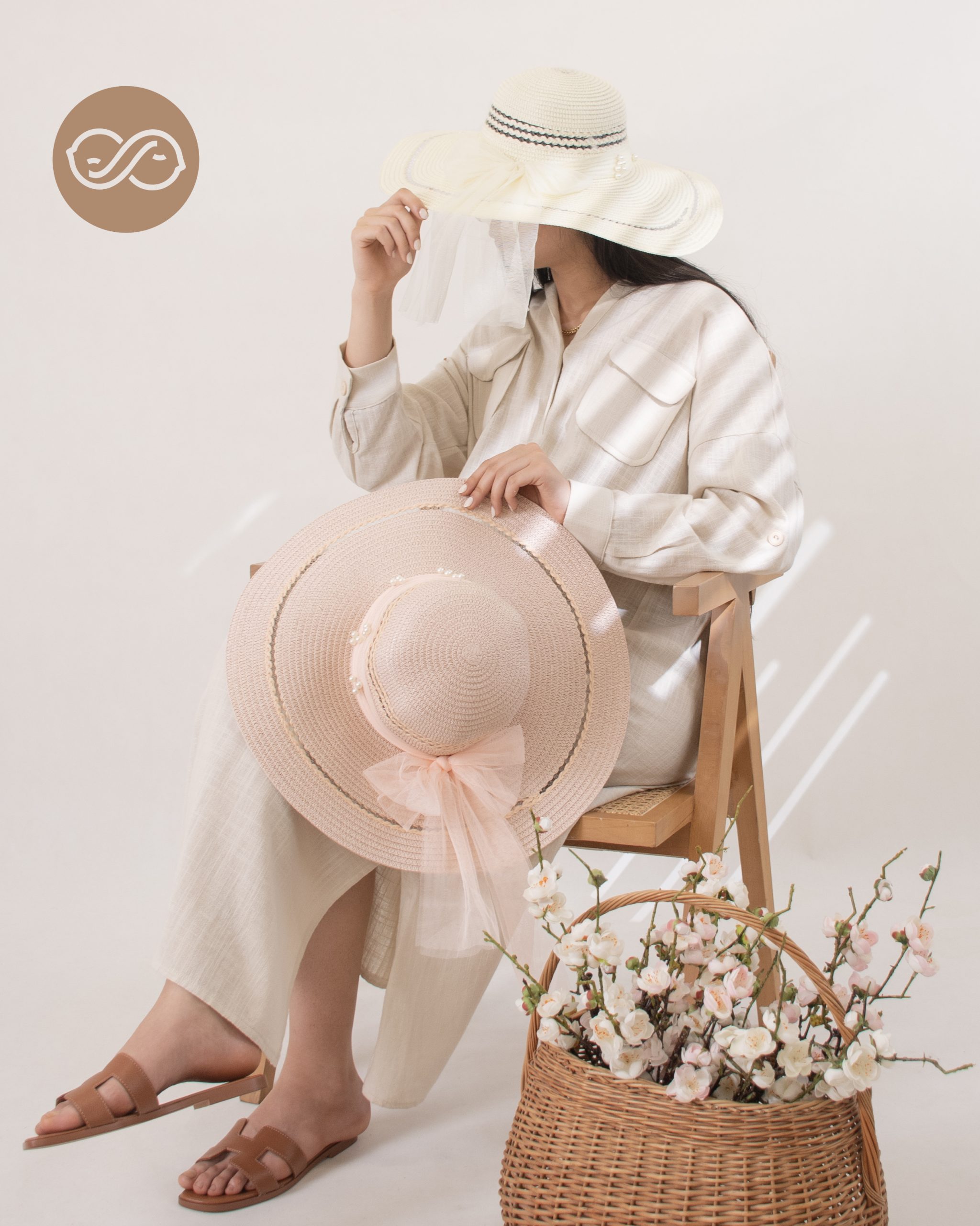 کلاه حصیری مرواریدی  S00640