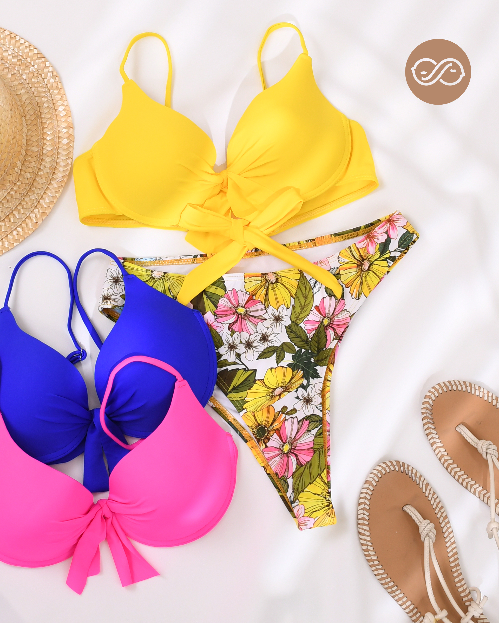 مایو دو تیکه گلدار 000489