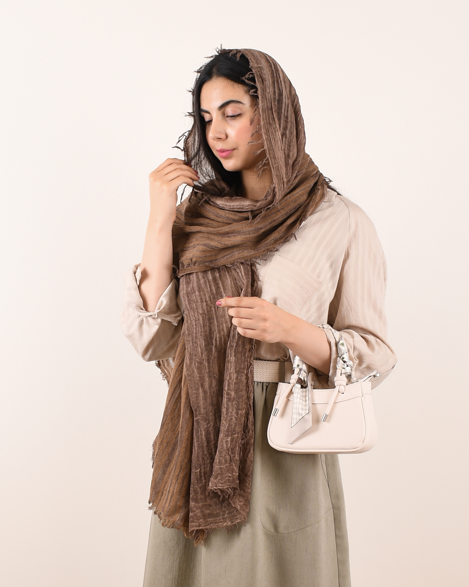 شال لینن راه راه S00657