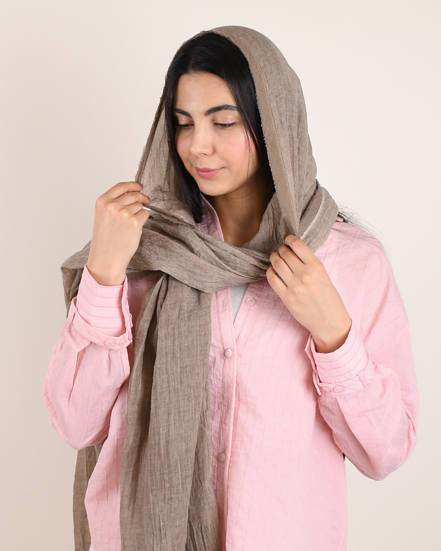 شال لینن تیکه دوزی S00656