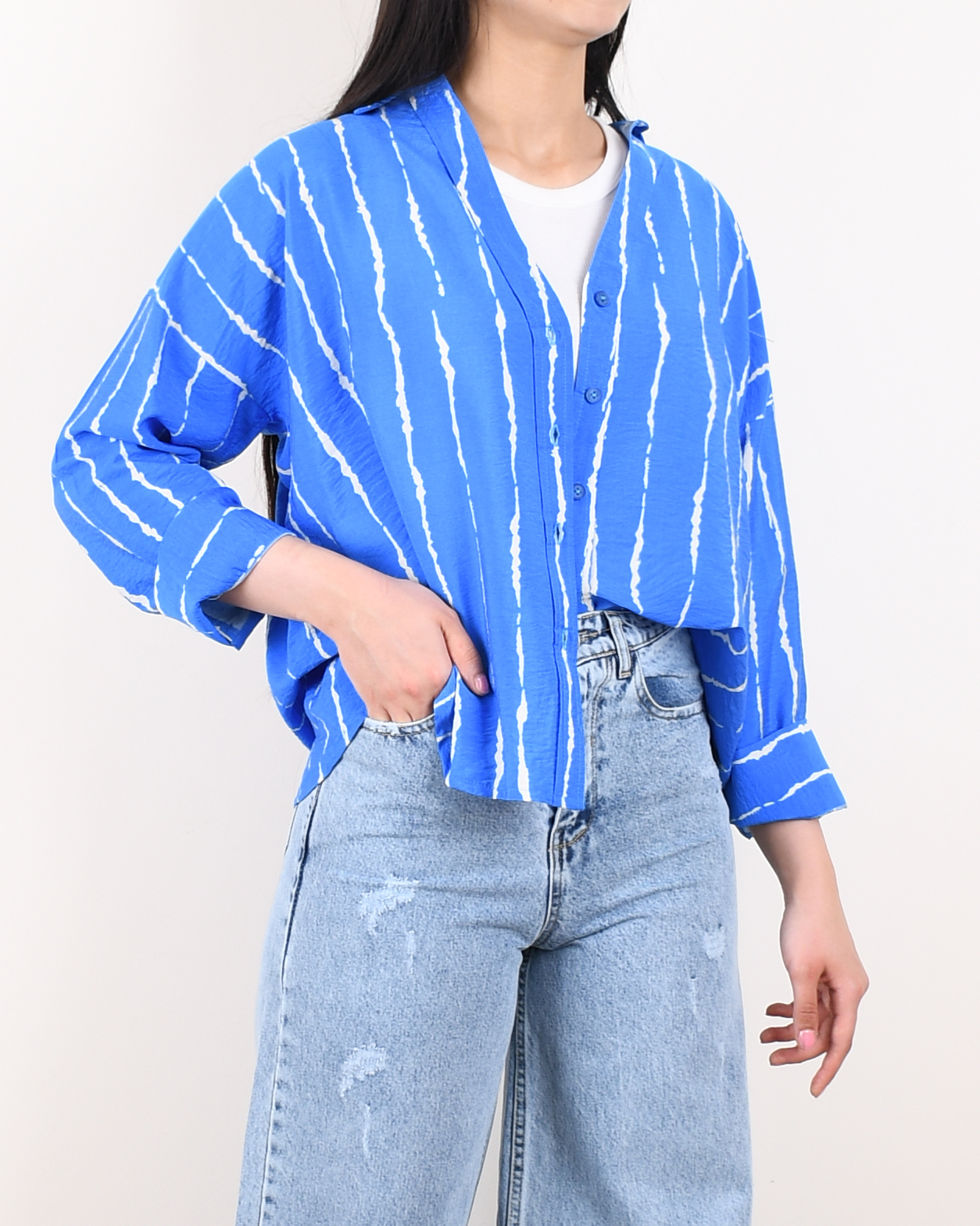 شومیز راه راه لیا C00447