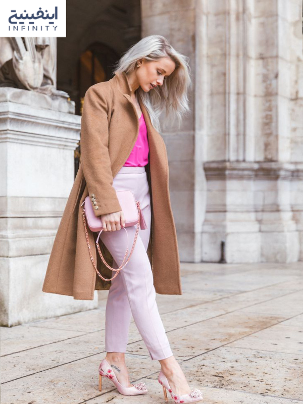 ست کردن مانتو قهوه‌ای ترکیب با رنگ_های گرم