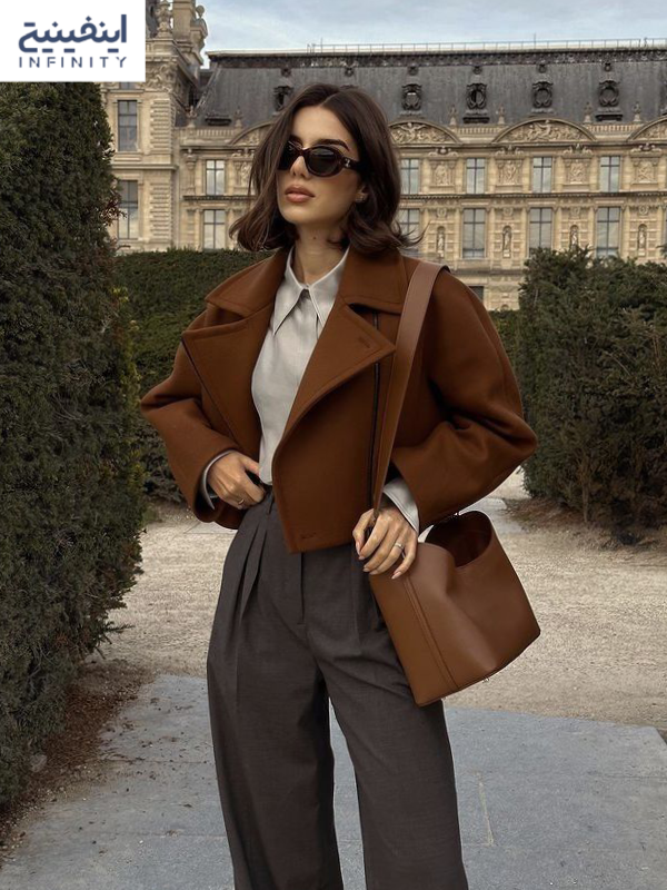 ست کردن مانتو قهوه‌ای در پاییز