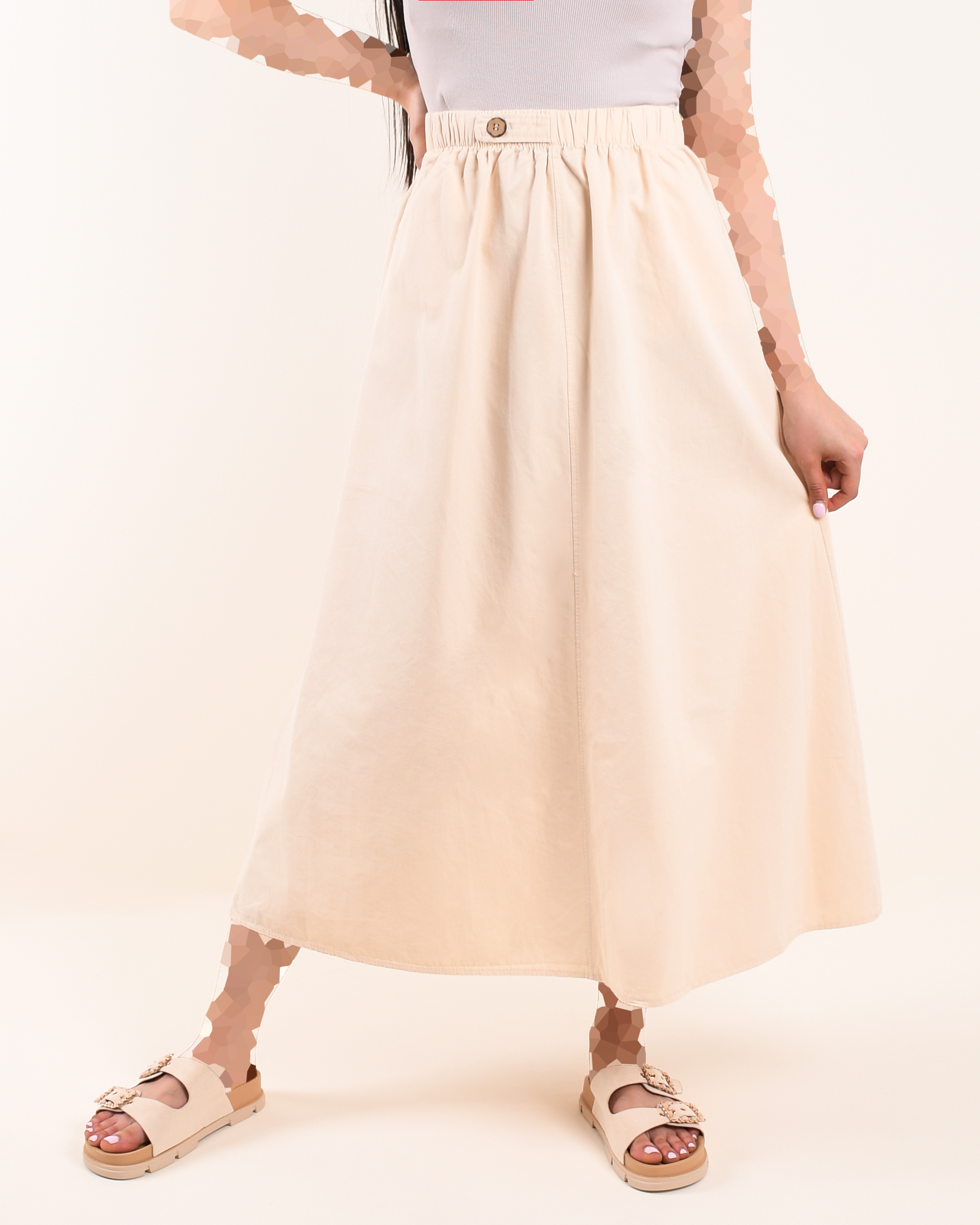 دامن کمرکش دکمه دار c00520