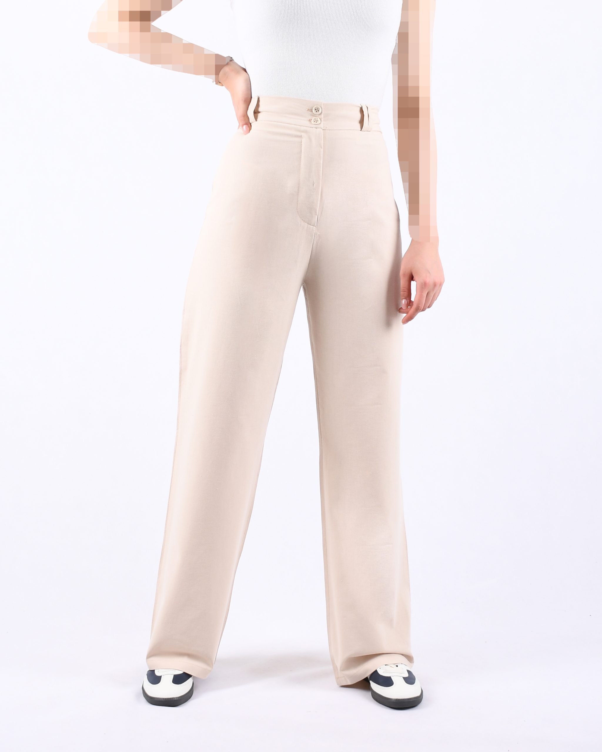 شلوار لینن نیم بگ C00545