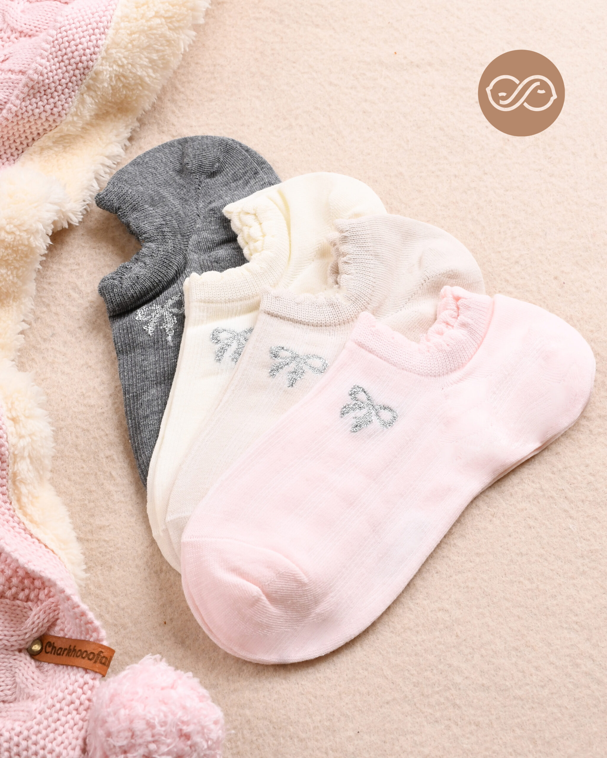 جوراب زیر قوزکی پاپیونی 000710