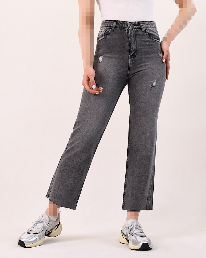 شلوار جین راسته پایین کات C00492