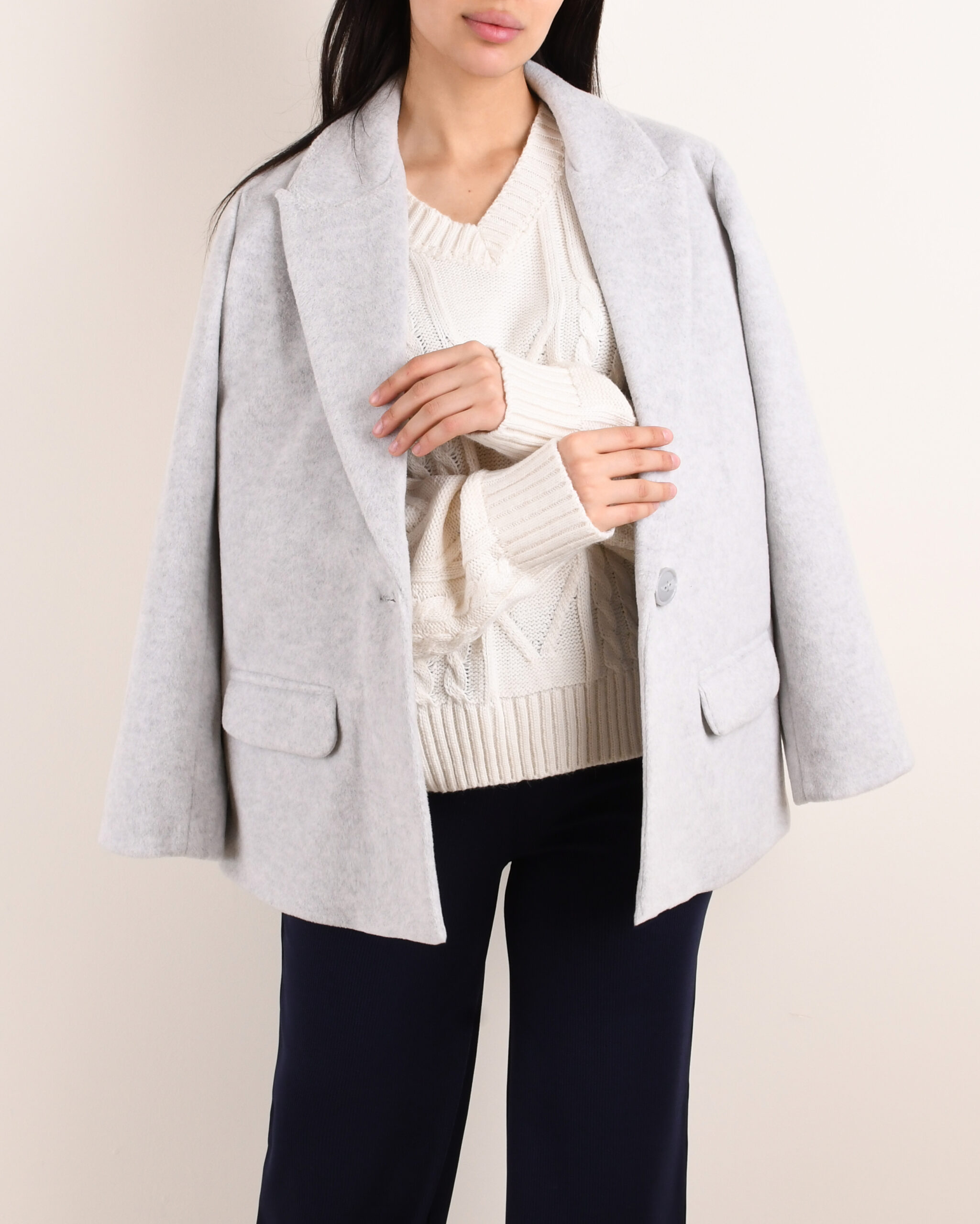 پالتو فوتر موهر تک دکمه L0055