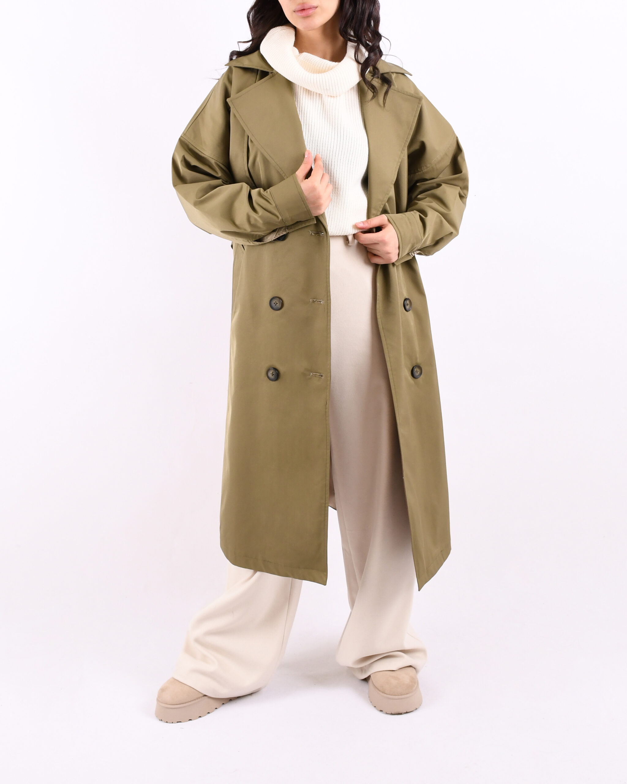 ترنچ کت بلند شش دکمه L0087