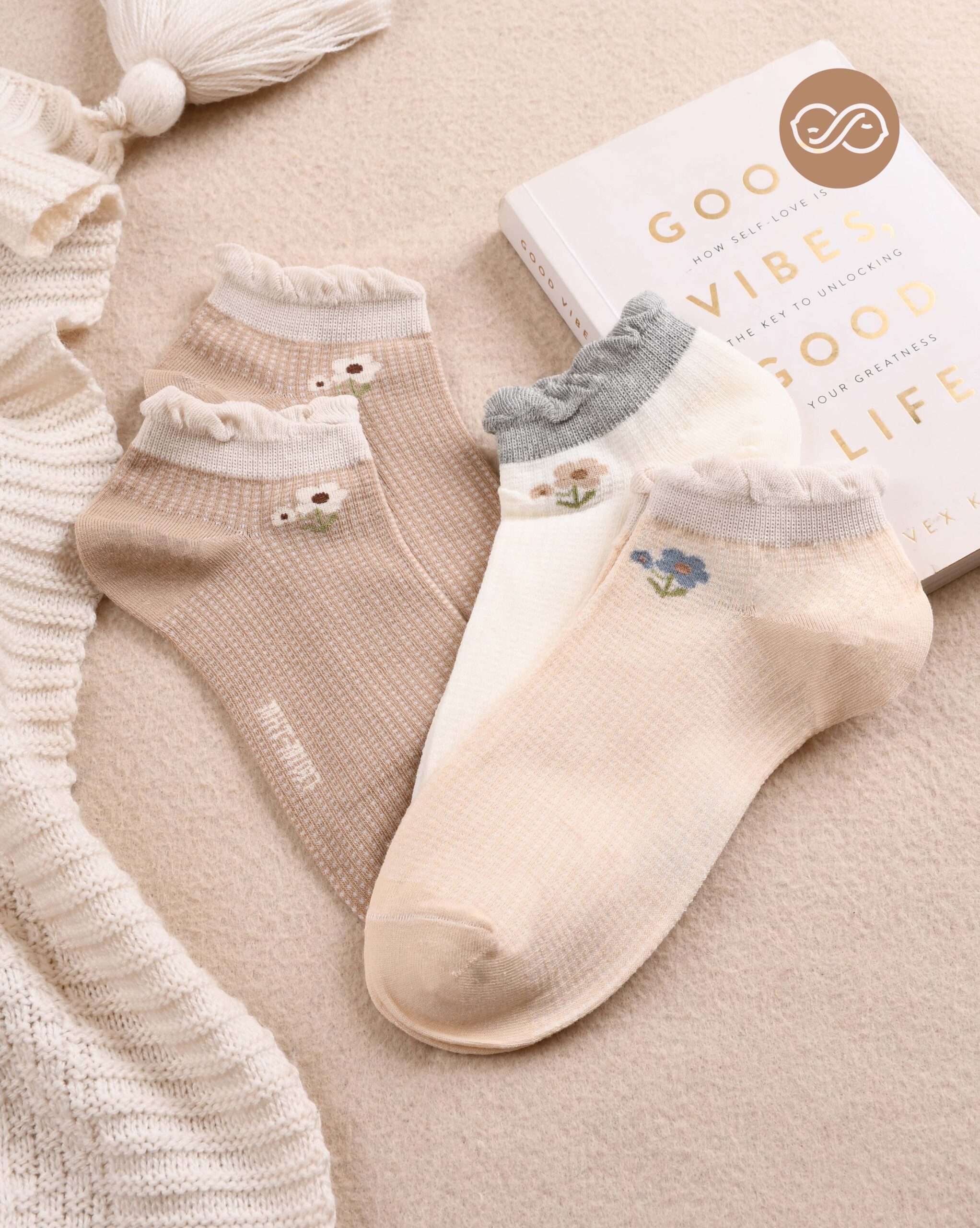 جوراب مچی گلدار 000702