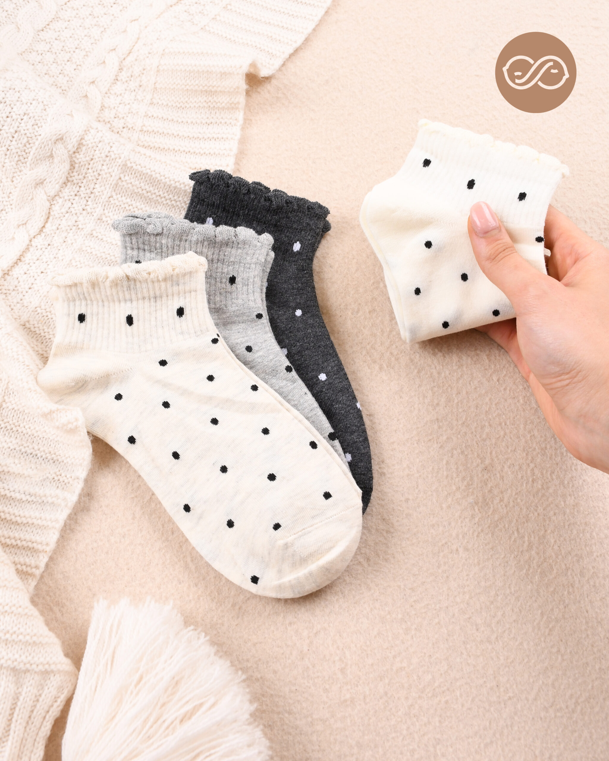 جوراب مچی خالخالی 000713