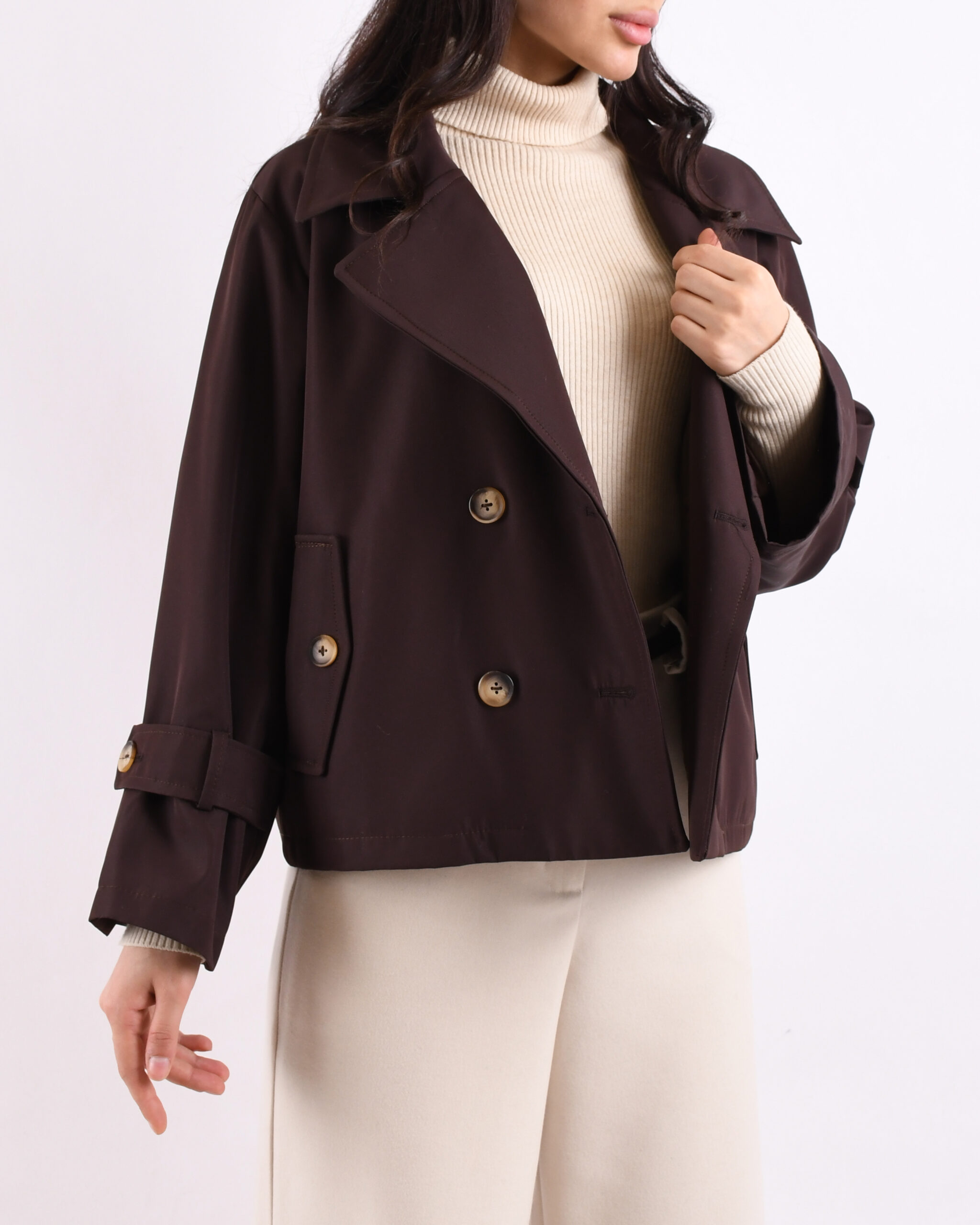 ترنچ کت یقه انگلیسی L0086