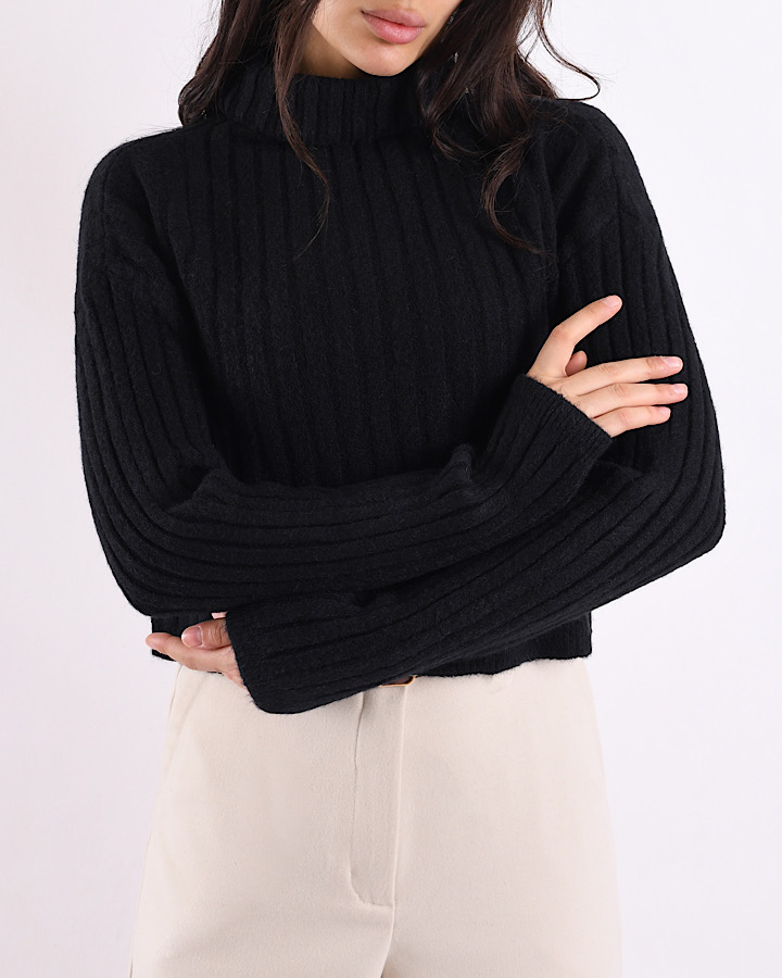 پلیور کراپ یقه اسکی L00105