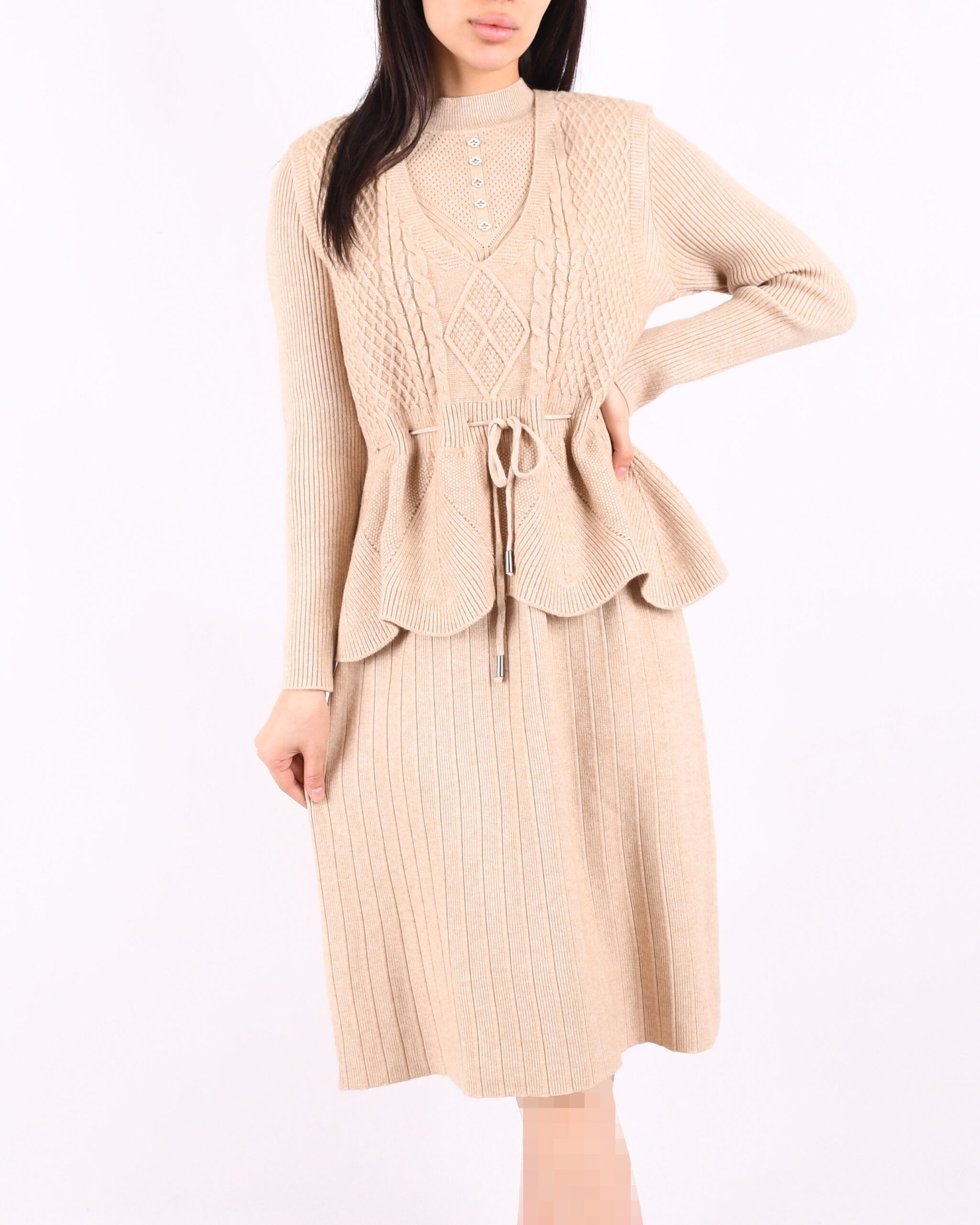 پیراهن بافت دوتیکه L00228