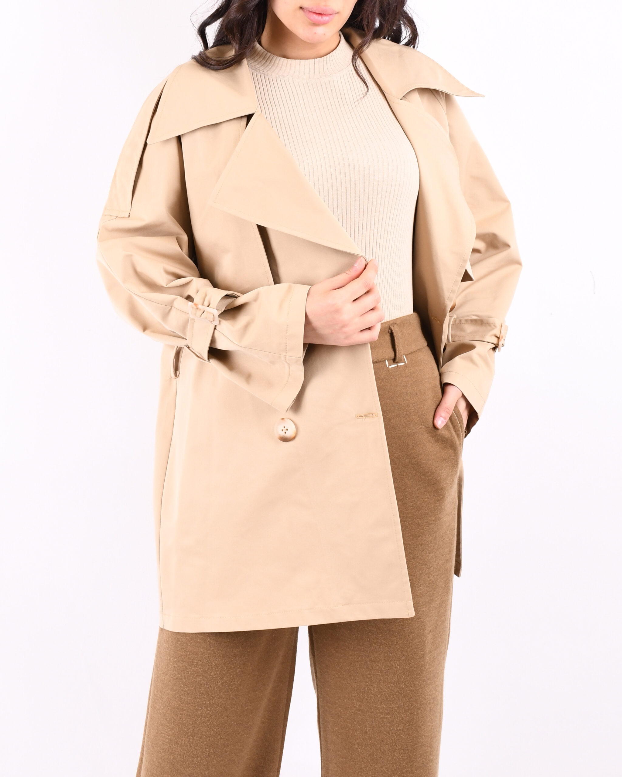 ترنچ کت ماوی L0057