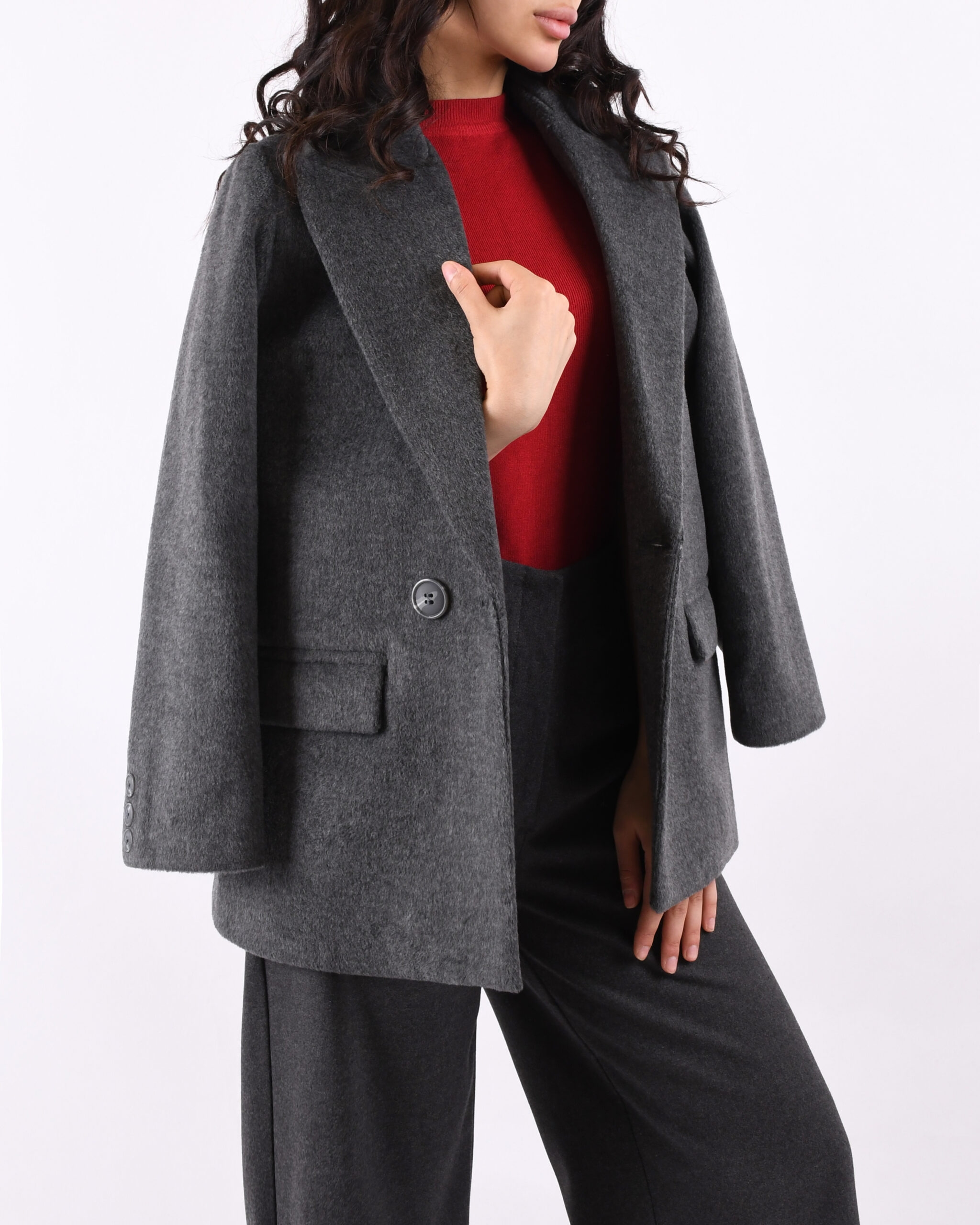 پالتو موهر دو دکمه L0056