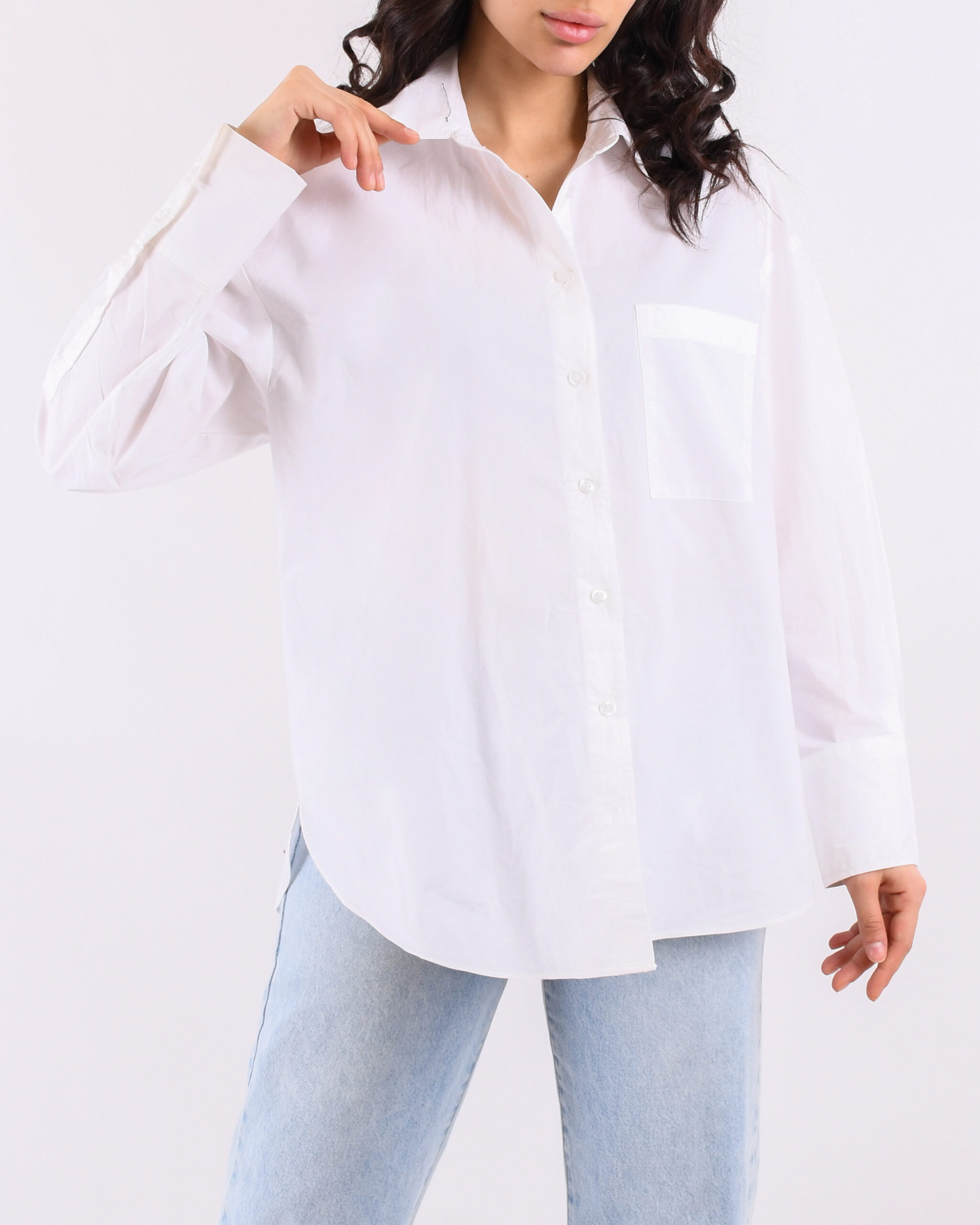 شومیز سفید بیسیک L00154