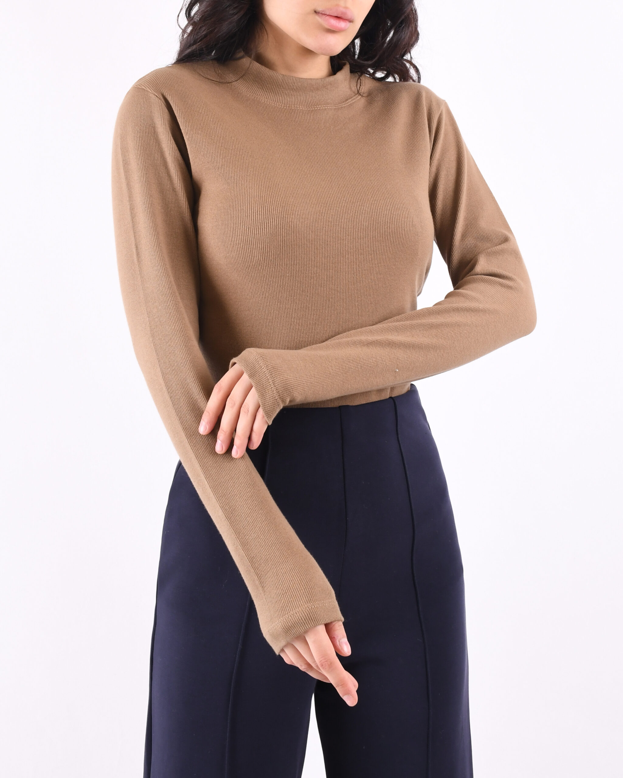 بلوز کبریتی یقه ایستاده L00186