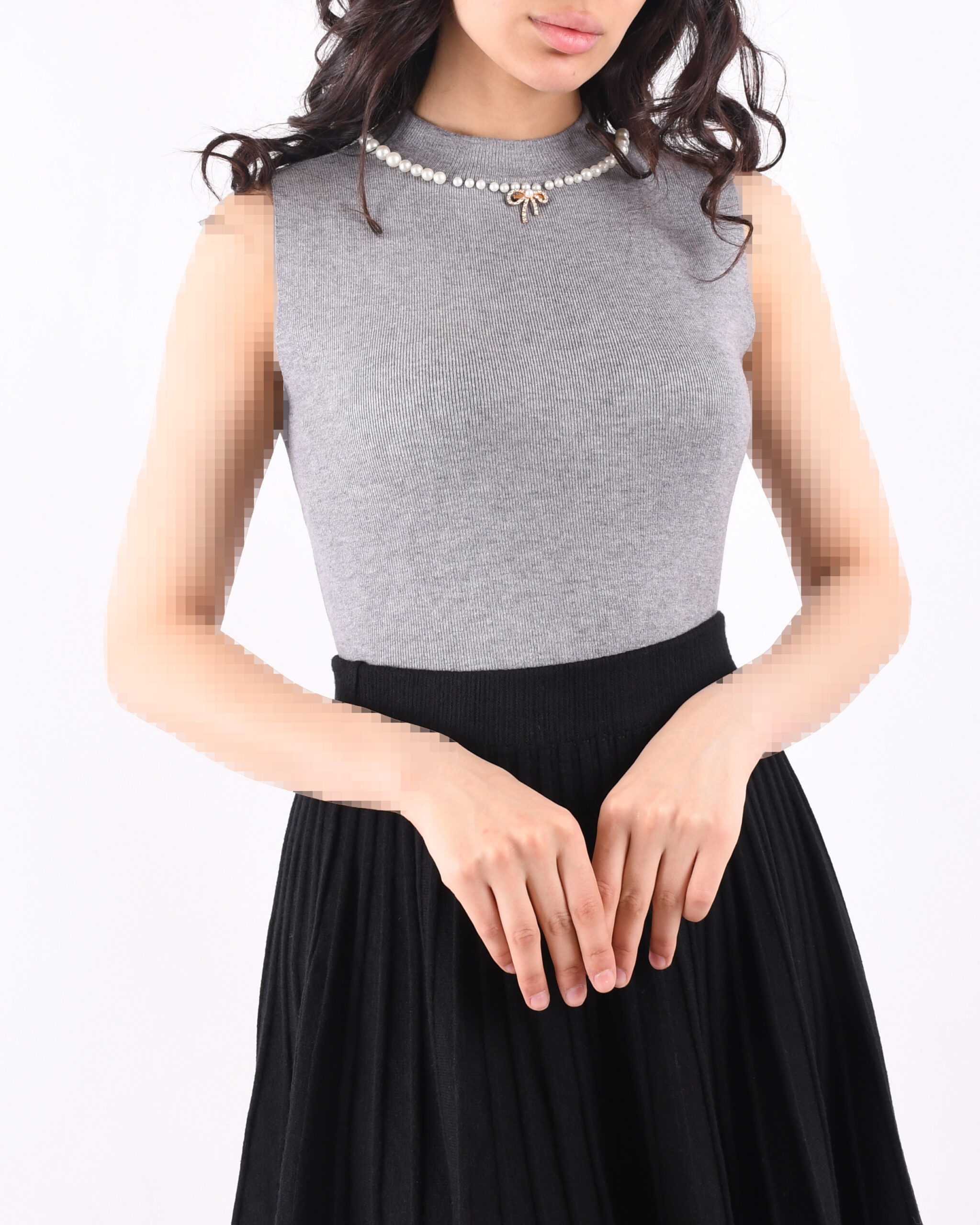 تاپ یقه مرواریدی L00100