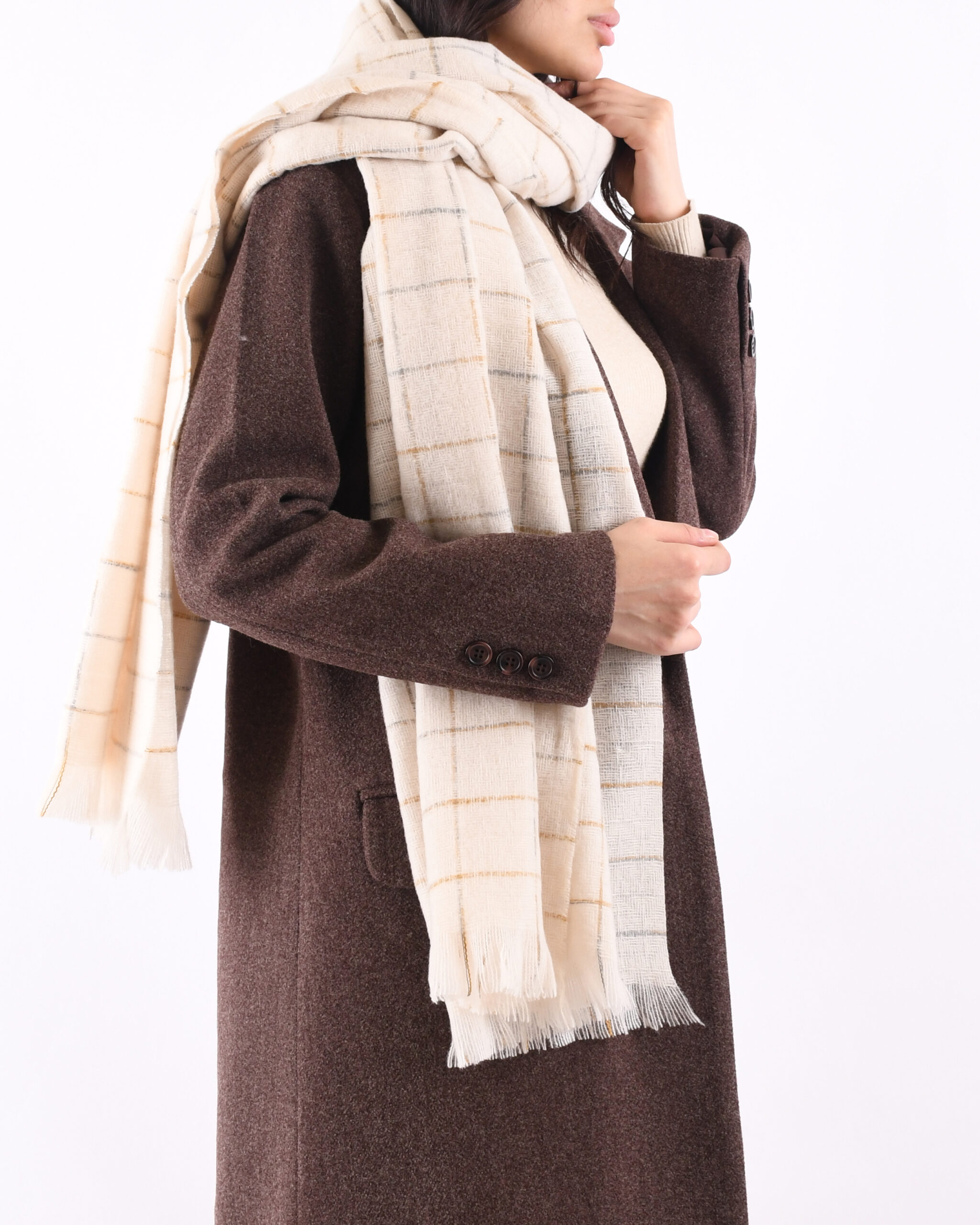 شال چهارخونه موهر S00784