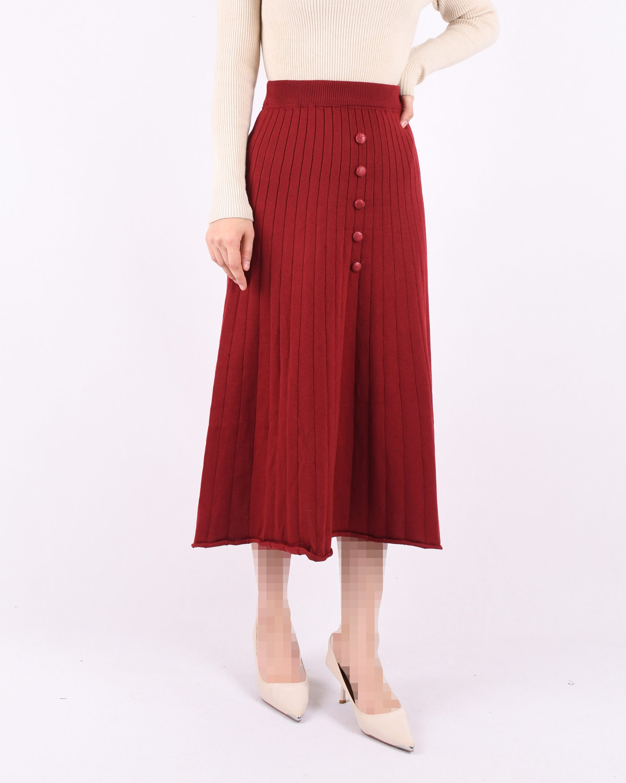 دامن بافت جلو دکمه نما L0016