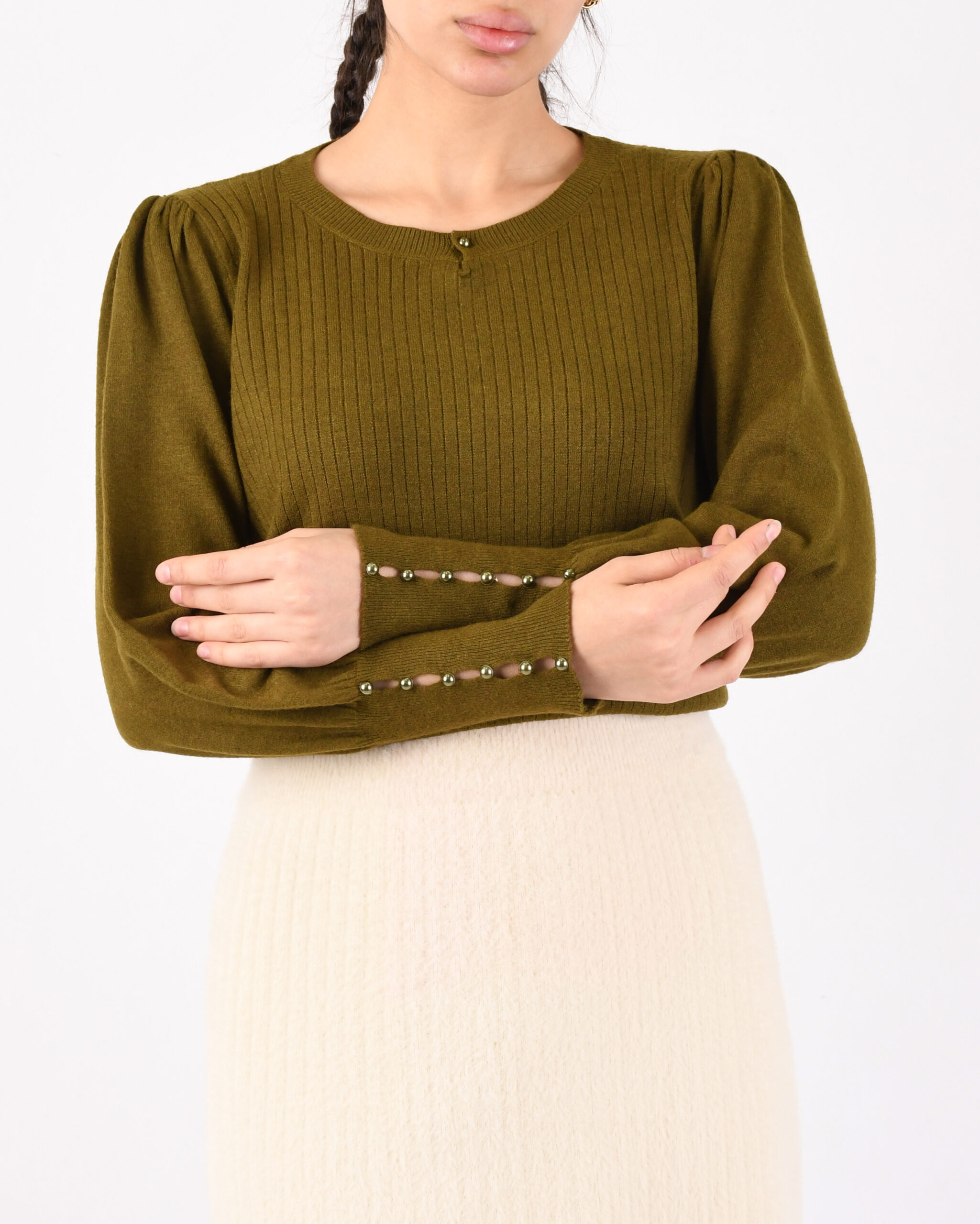 بافت آستین پفی L00415