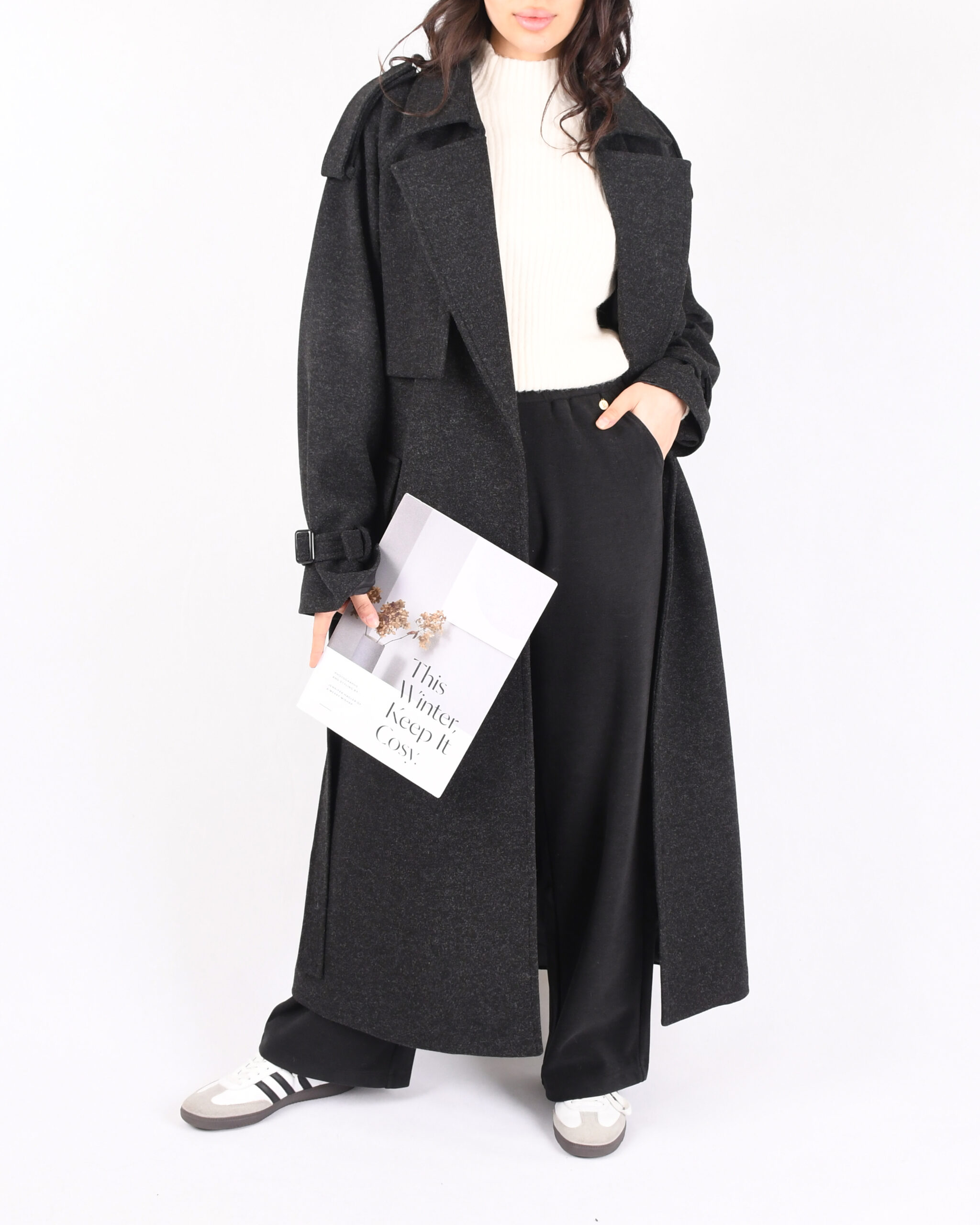 پالتو فوتر بلند ژیله دار L00313