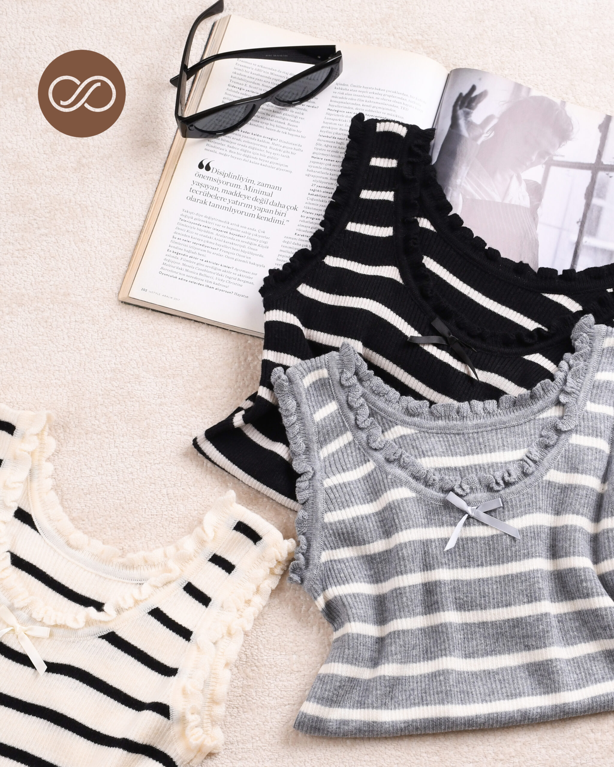 تاپ بافت راه راه L00284