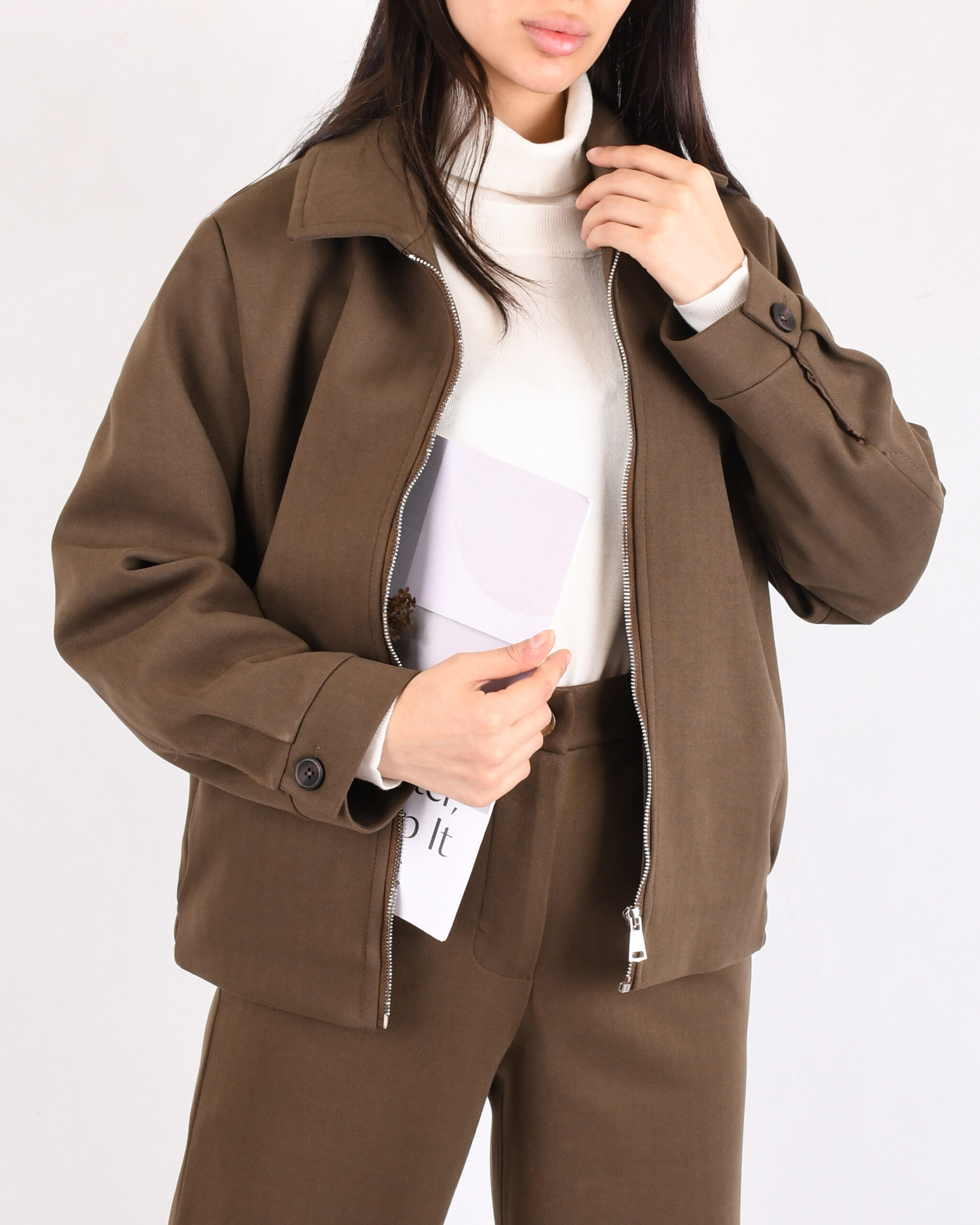 کت کراپ جلو زیپ P0075