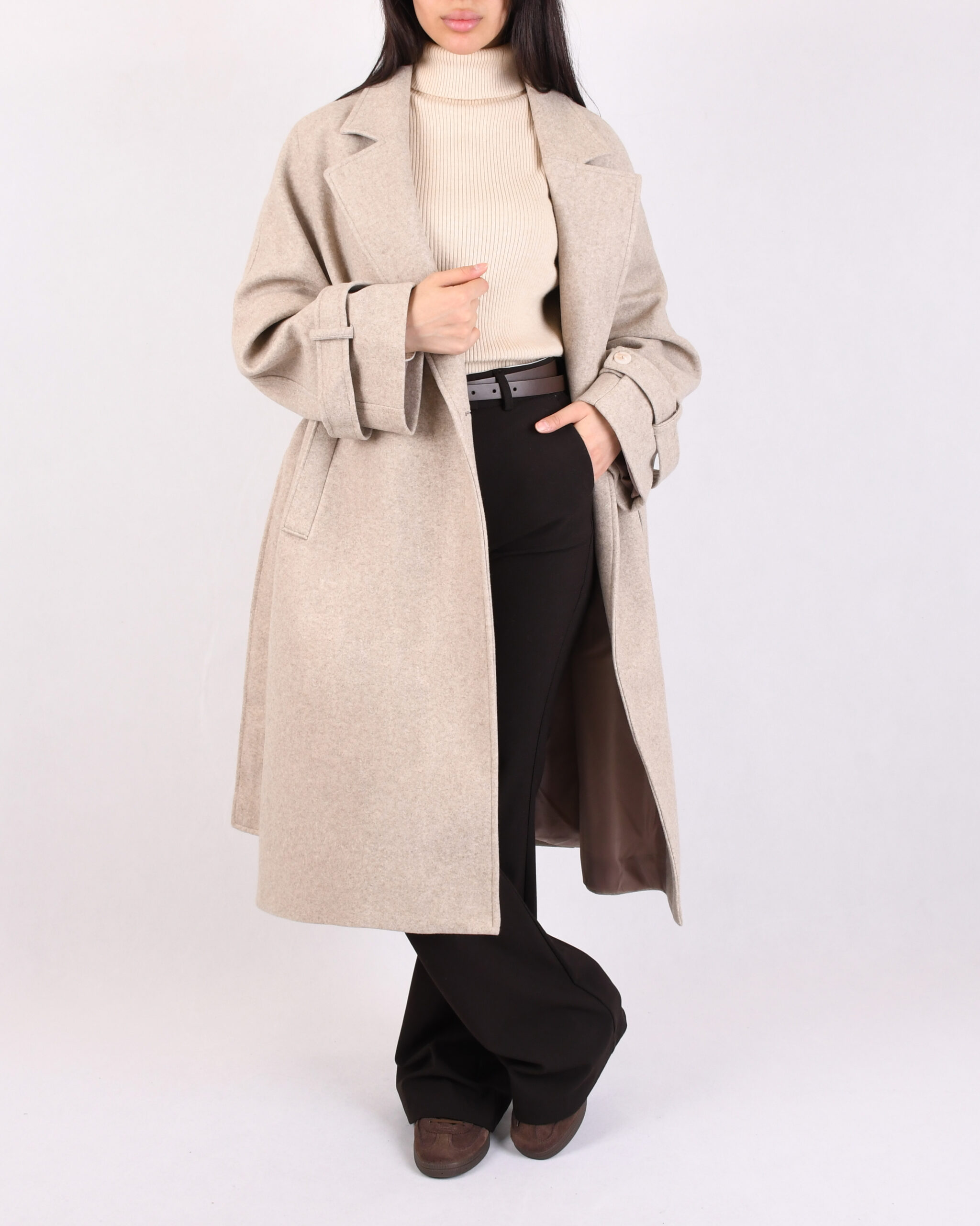 پالتو بلند کمربندی P0082