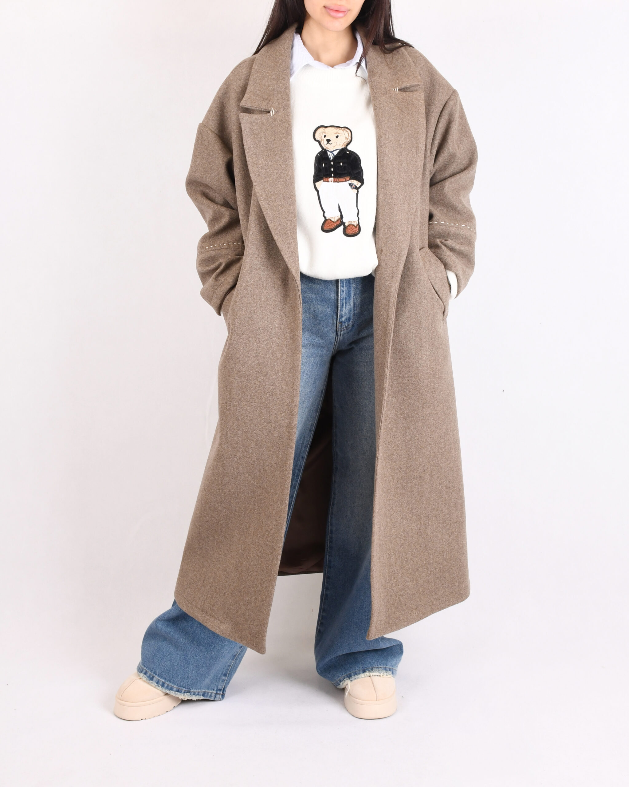 پالتو بلند تک دکمه P0087