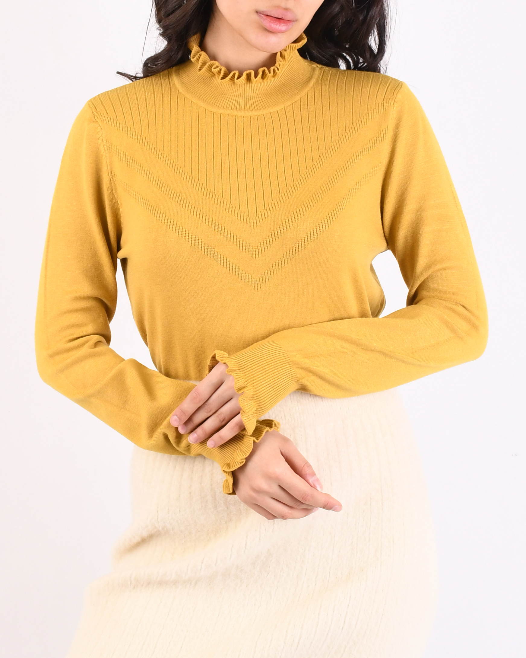 بلوز بافت یقه چین L00404