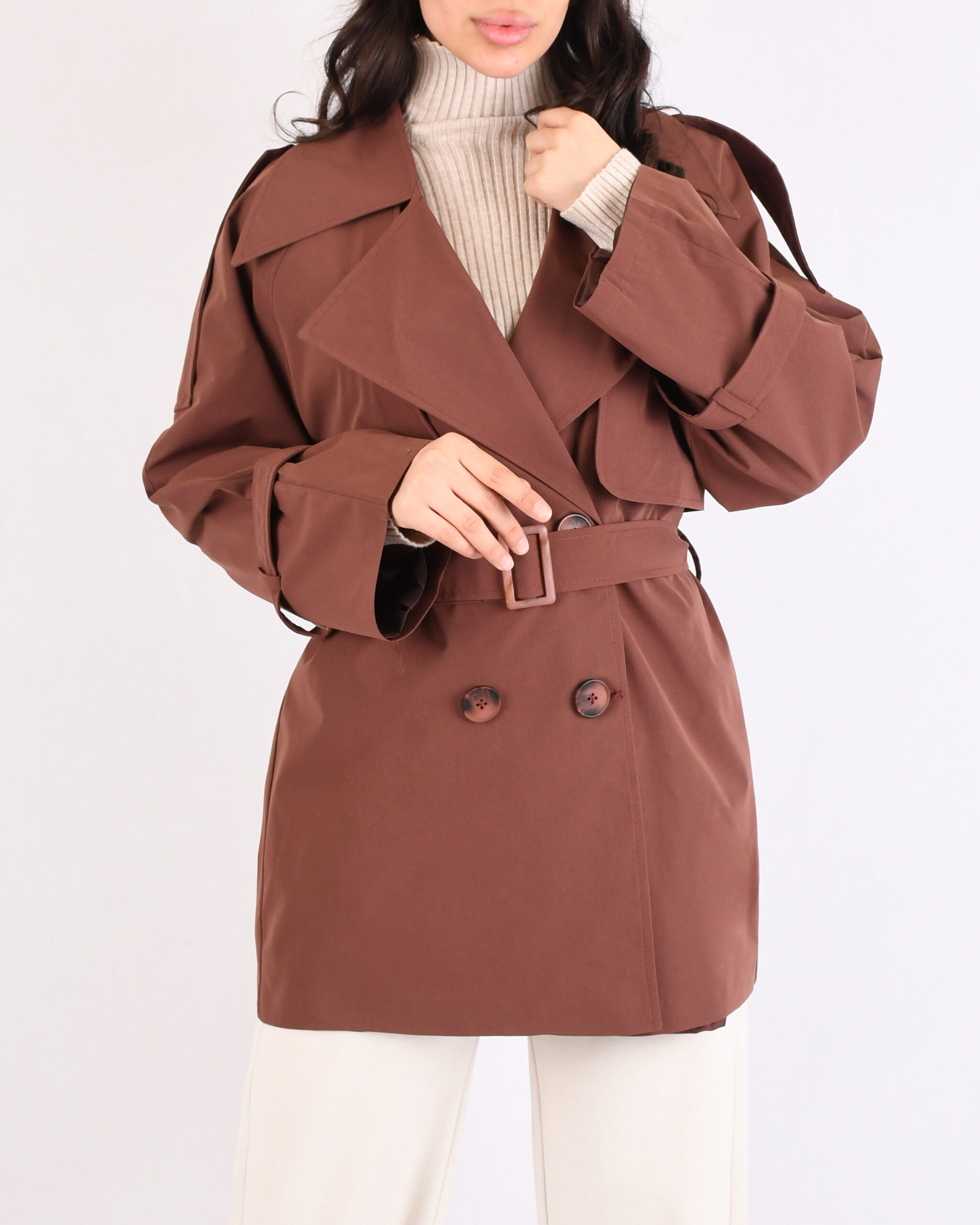 ترنچ کت ماوی L00324