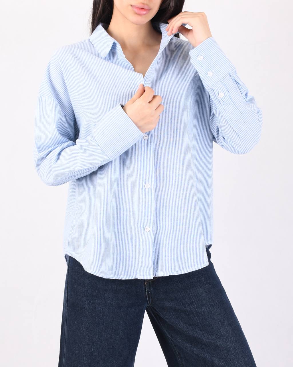 شومیز لینن راه راه L00353