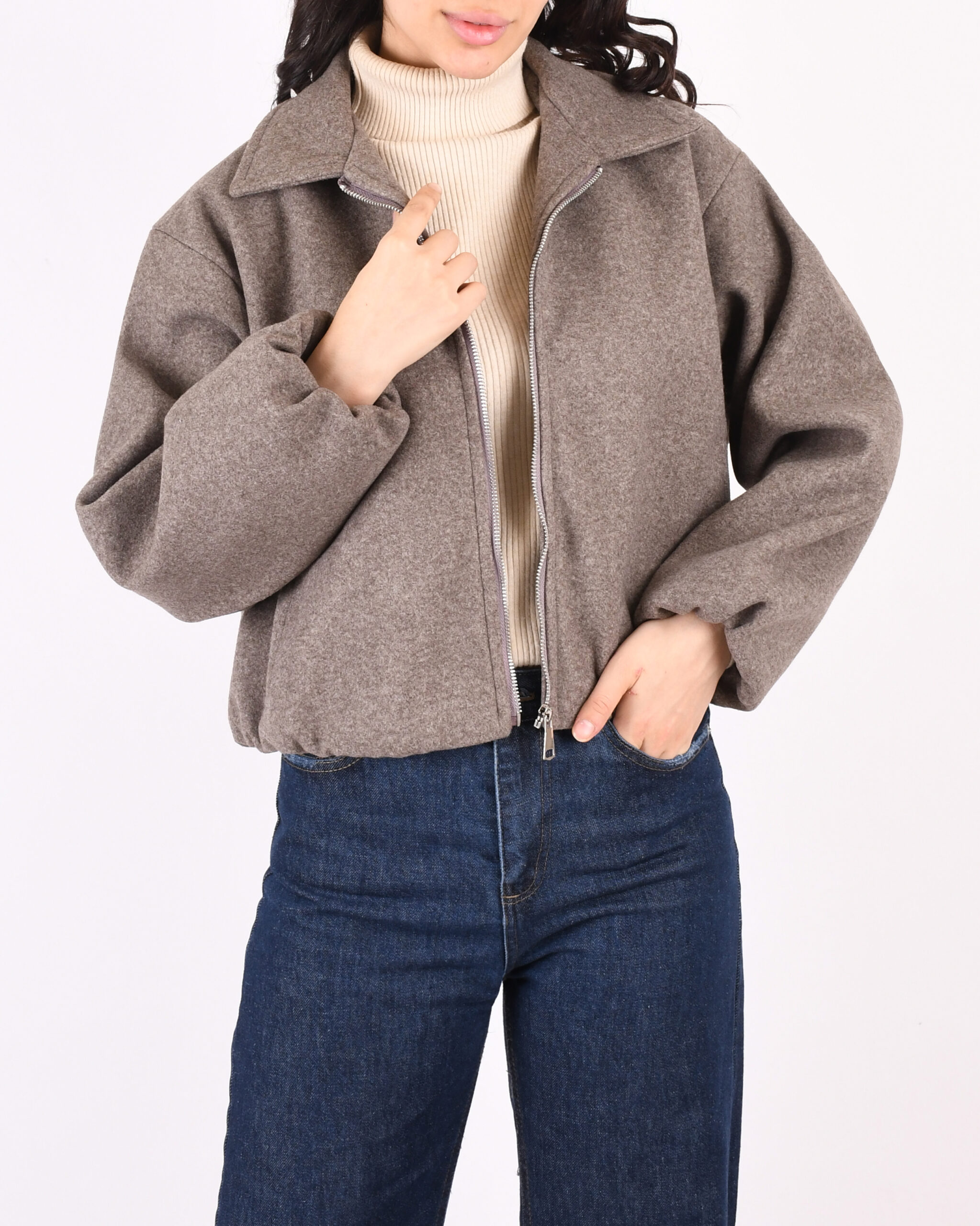 کت فوتر کوتاه جلو زیپ P0043