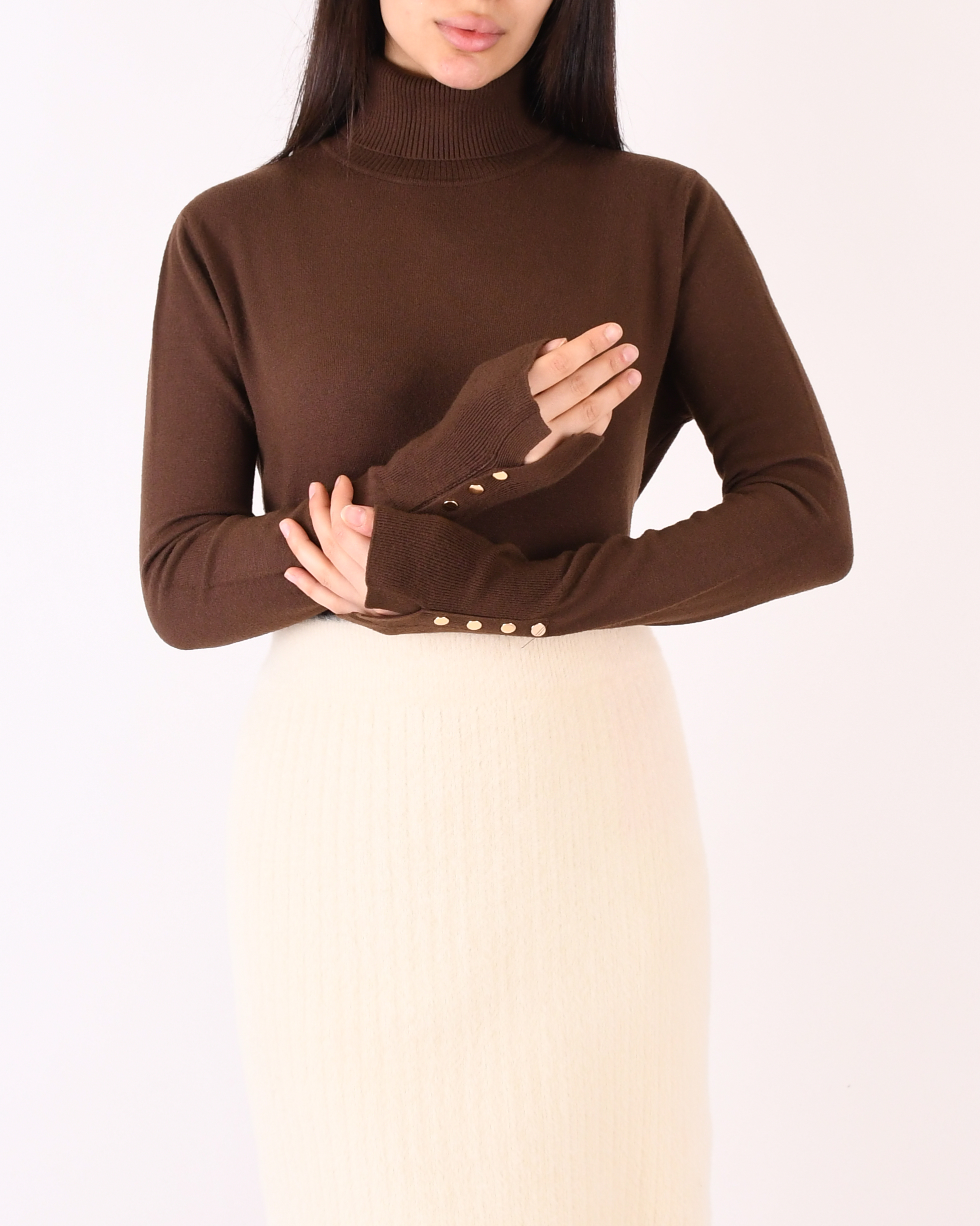 یقه اسکی سر استین دکمه L00559