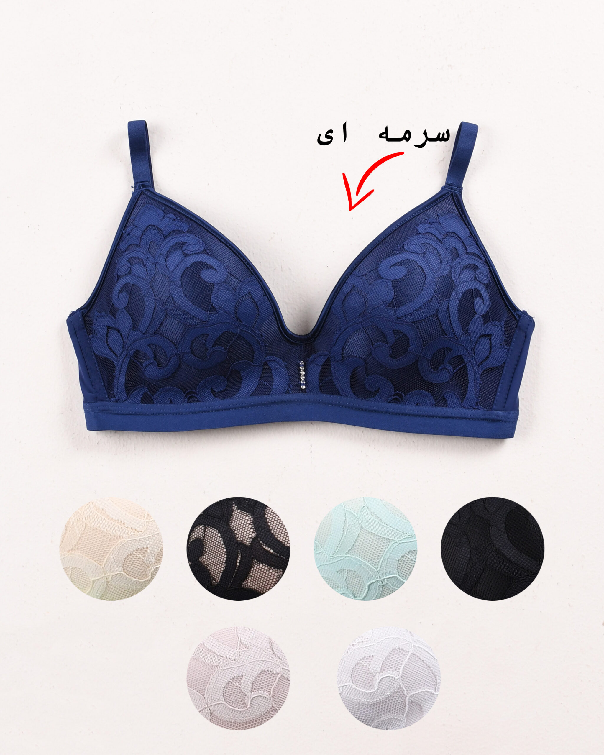 سوتین دانتل جلو نگین y0024