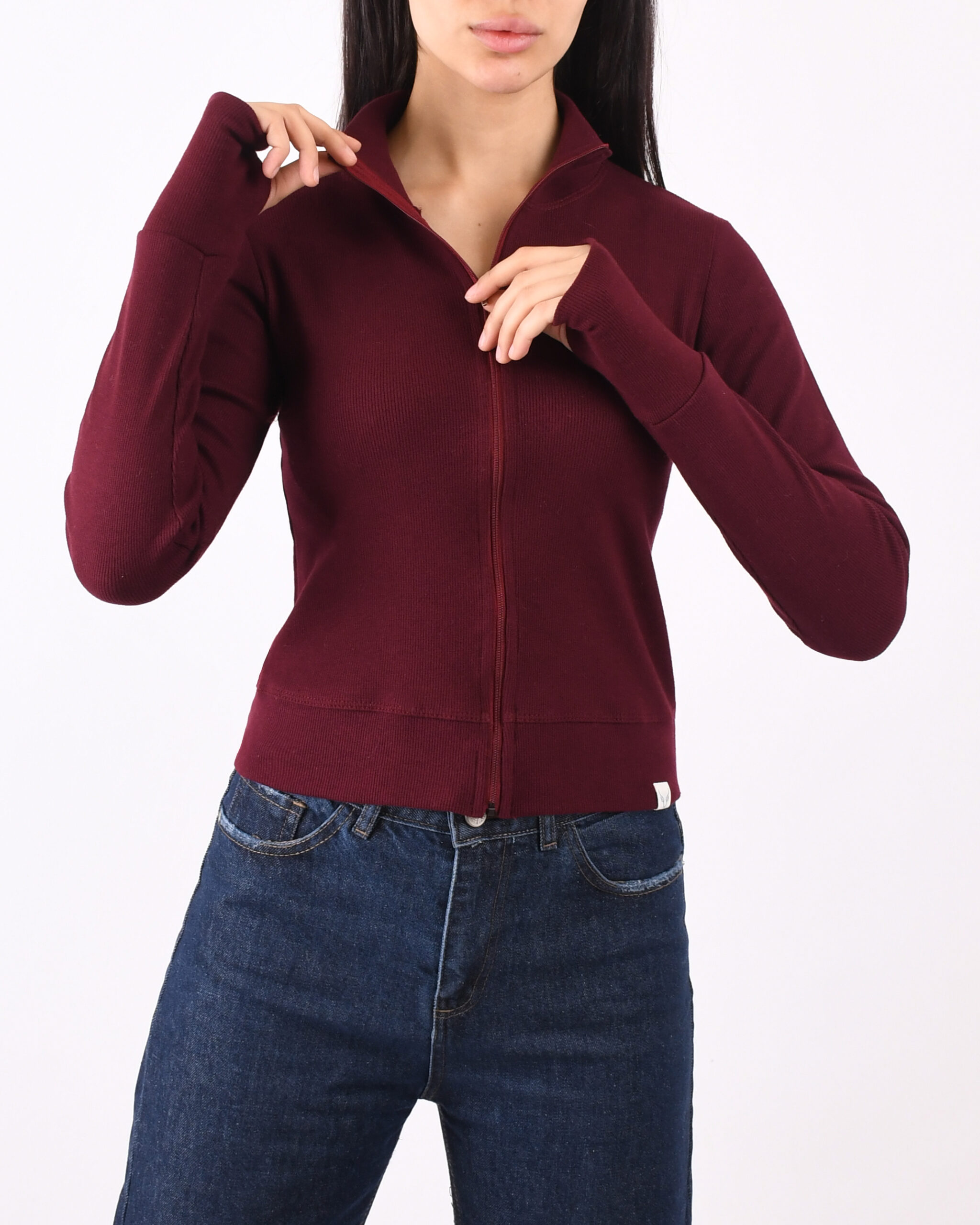 کراپ جلو زیپی کش بافت L00504