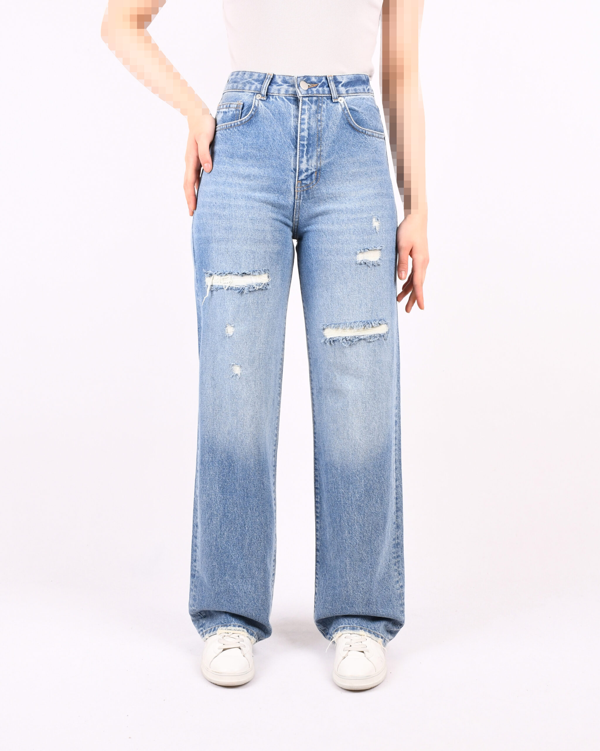 شلوار نیم بگ زاپ دار L00351