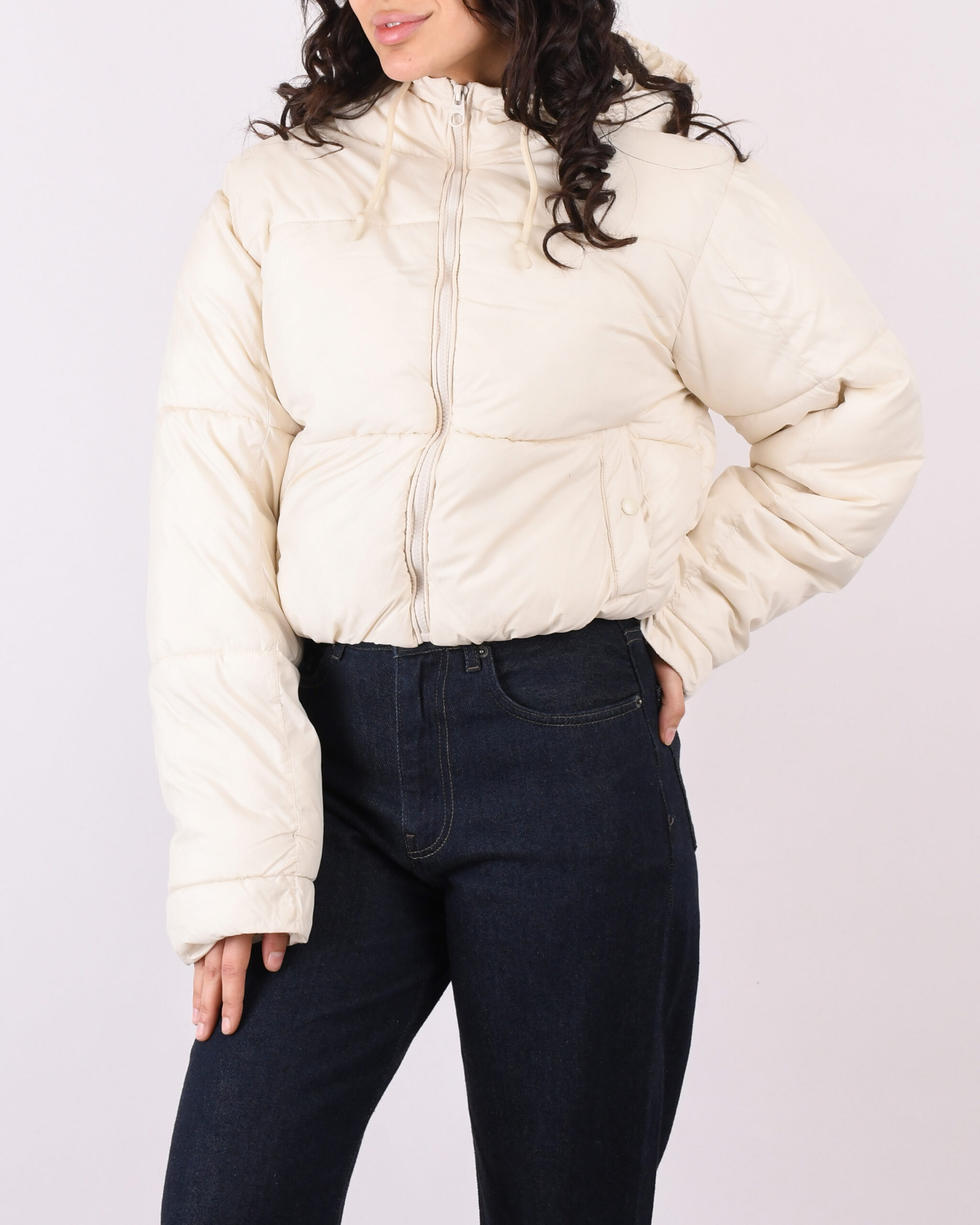 کاپشن کوتاه کلاهدار L00369