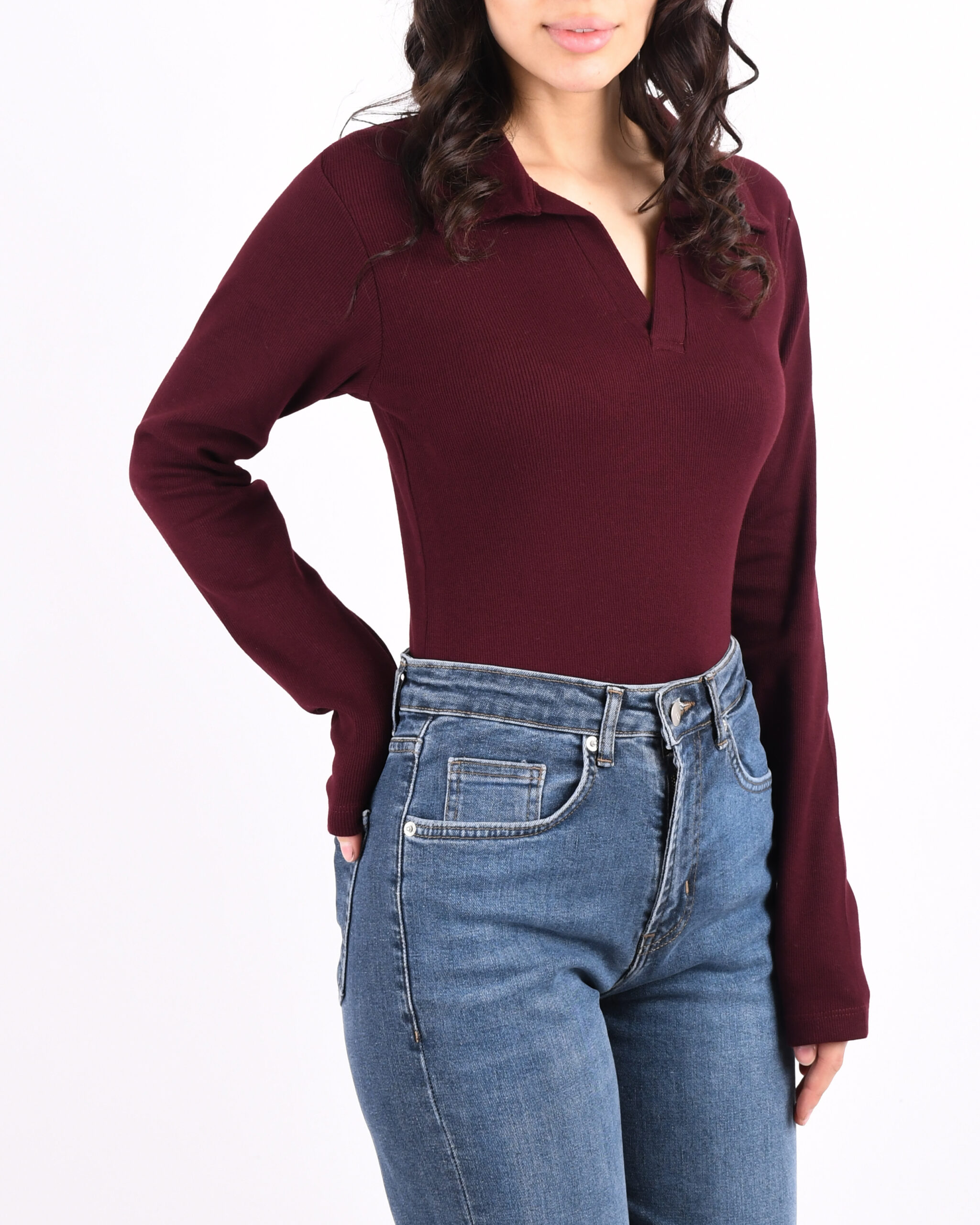 بلوز یقه شکاری L00544