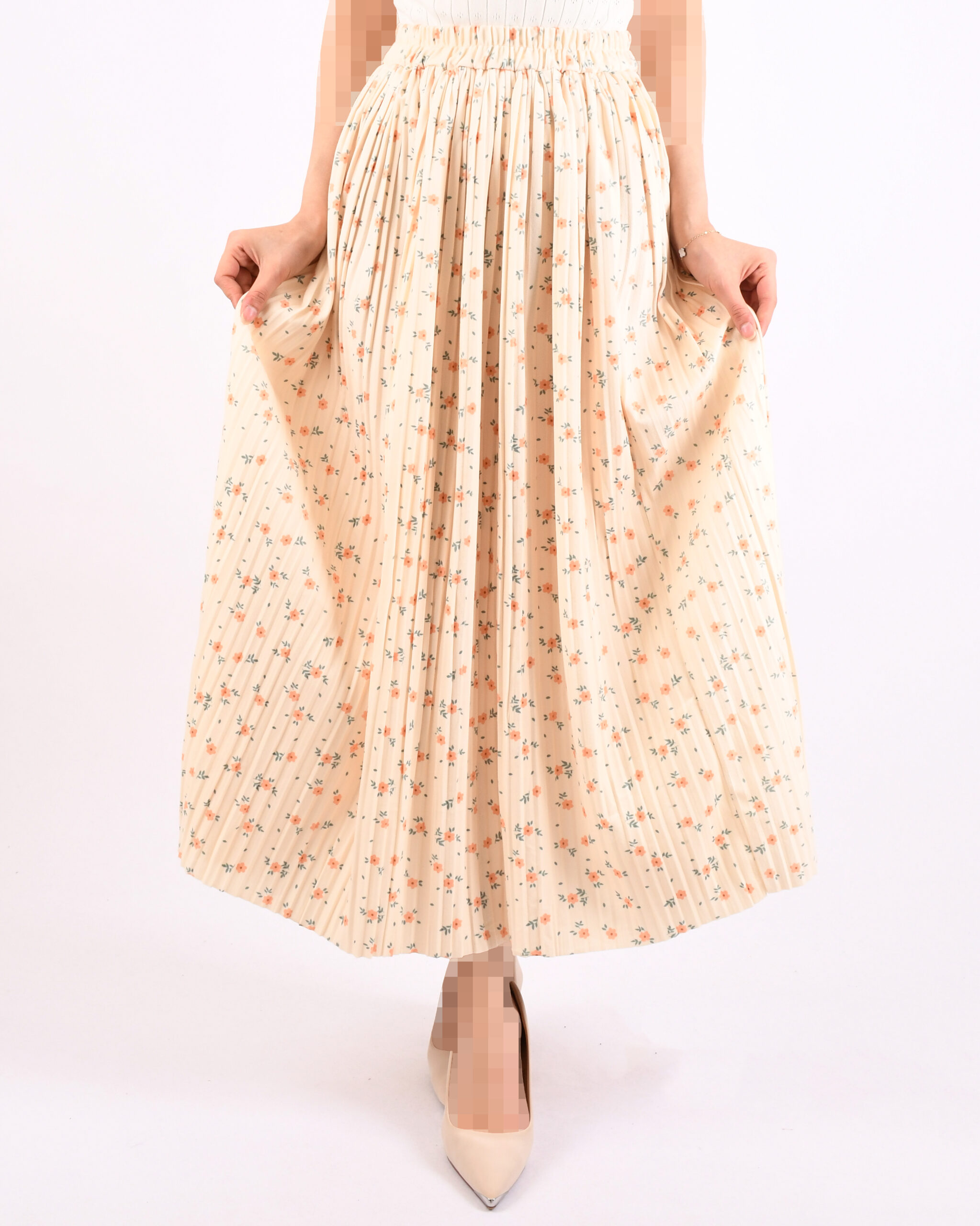 دامن پلیسه گلدار L00436