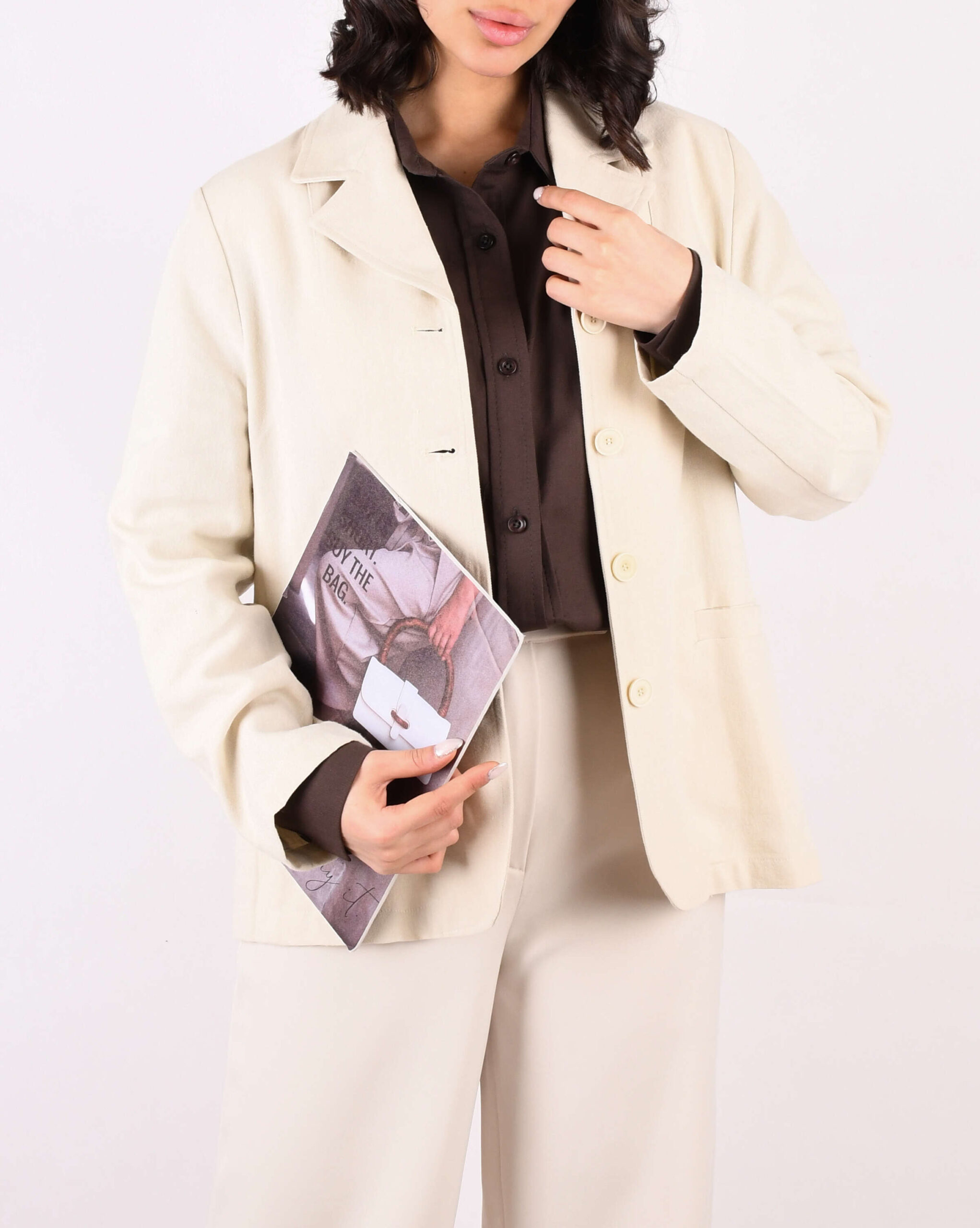 کت لینن کرم G0098