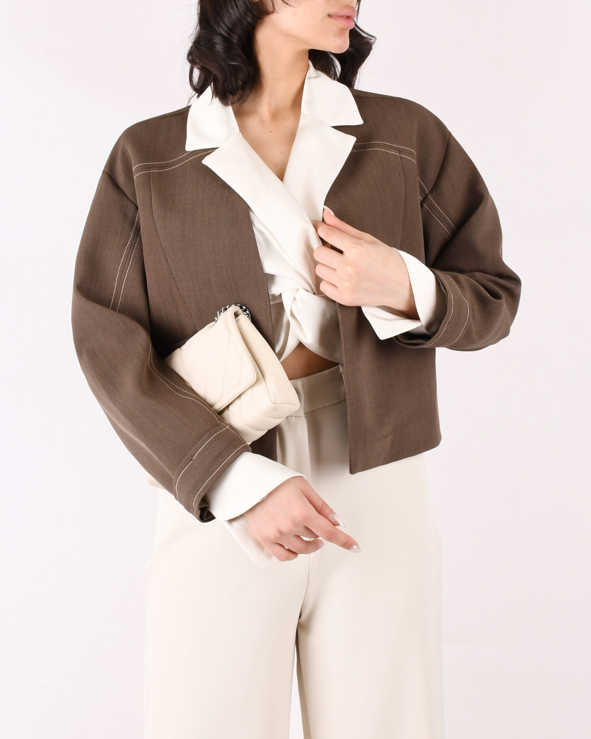 کت کراپ جلو جیب W0052