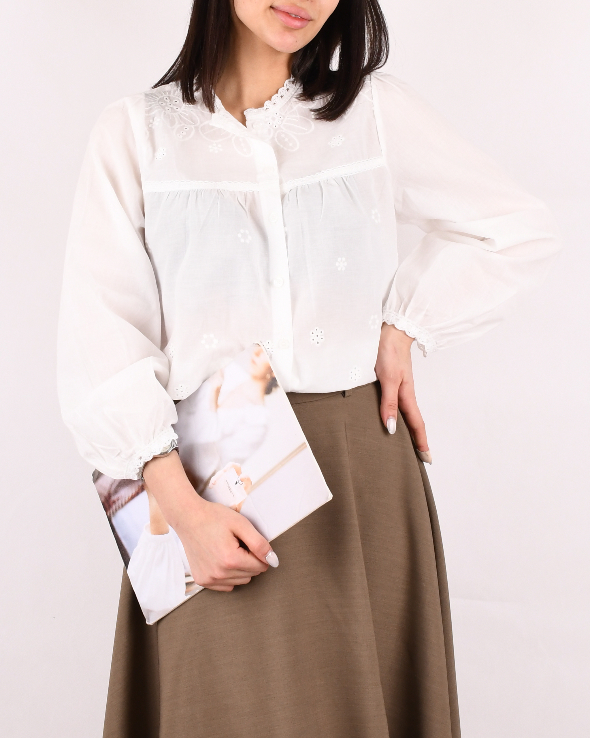 شومیز یقه تورG00140